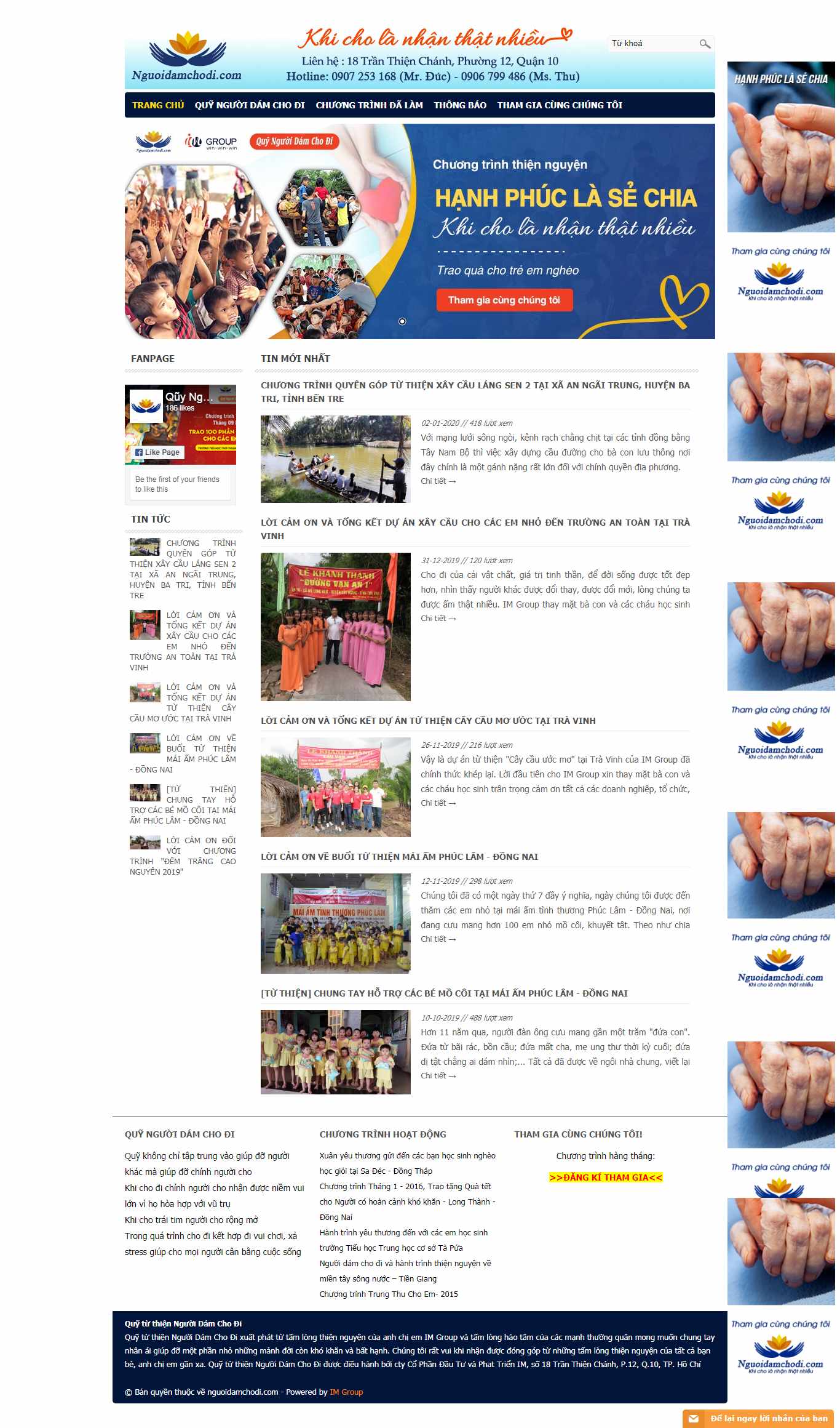 Thiết kế Website từ thiện - nguoidamchodi.com - VietWebGroup.Vn