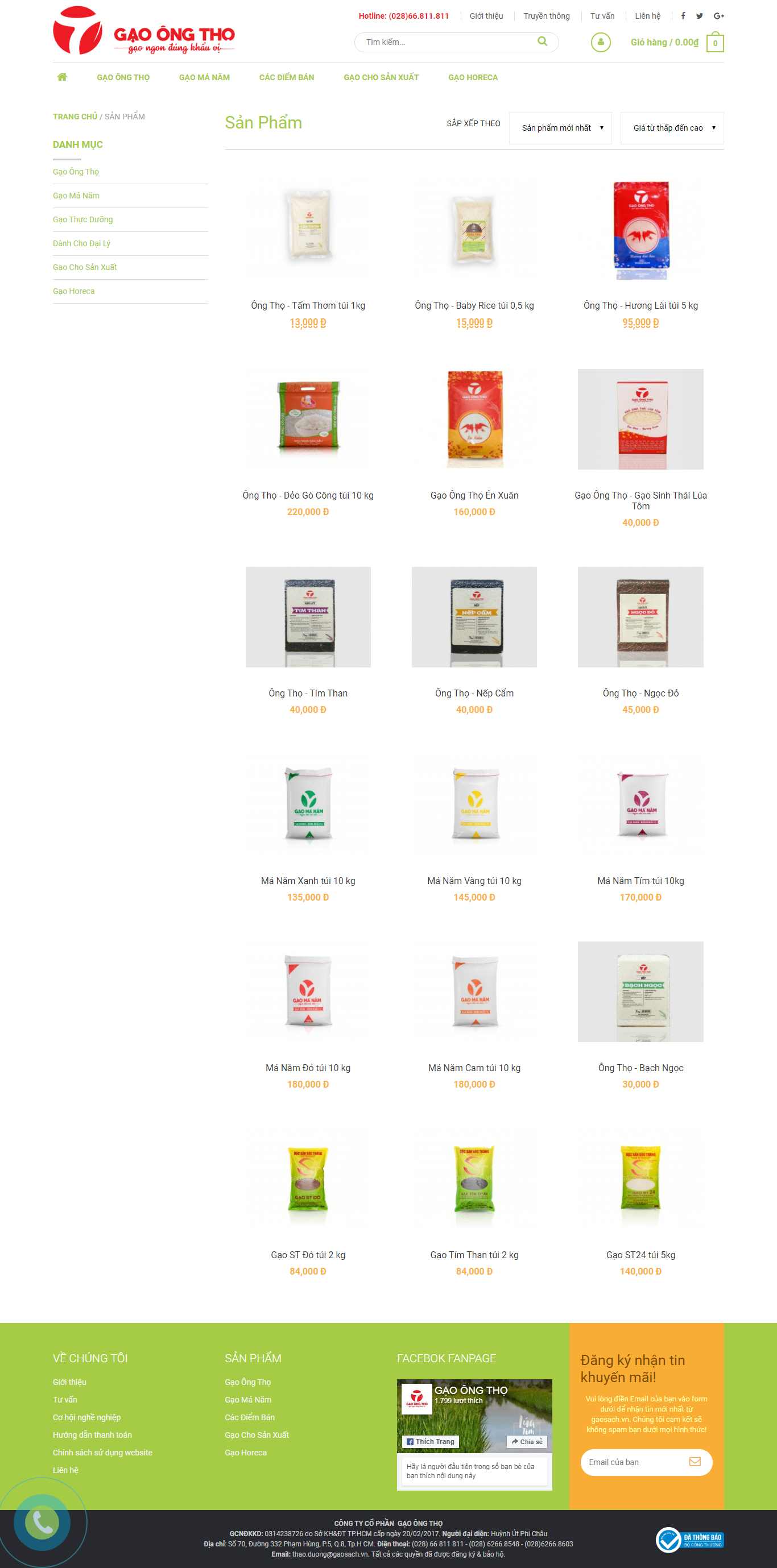 Thiết kế Website bán gạo sạch - gaosach.vn - VietWebGroup.Vn