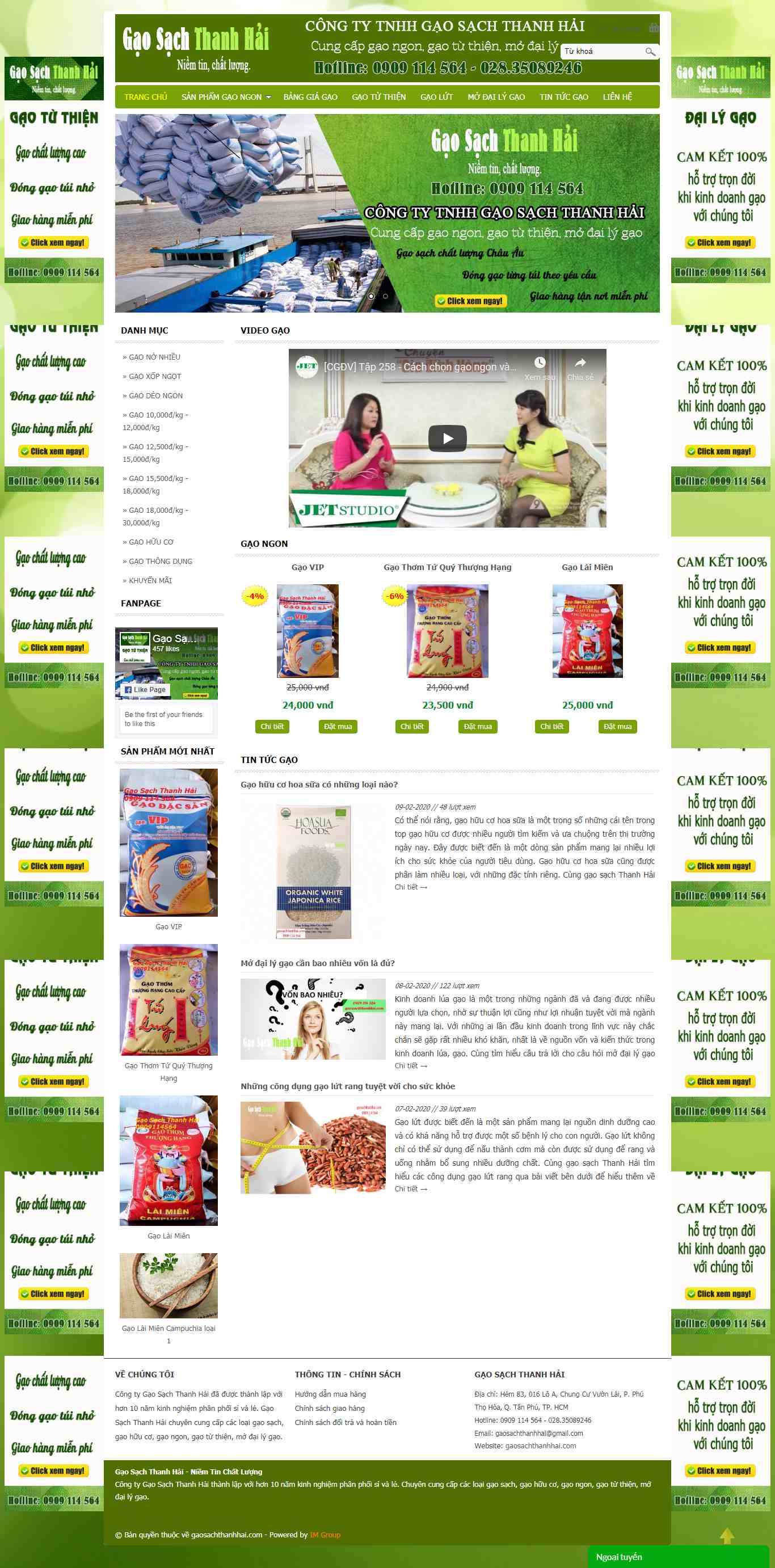 Thiết kế Website bán gạo sạch - gaosachthanhhai.com - VietWebGroup.Vn