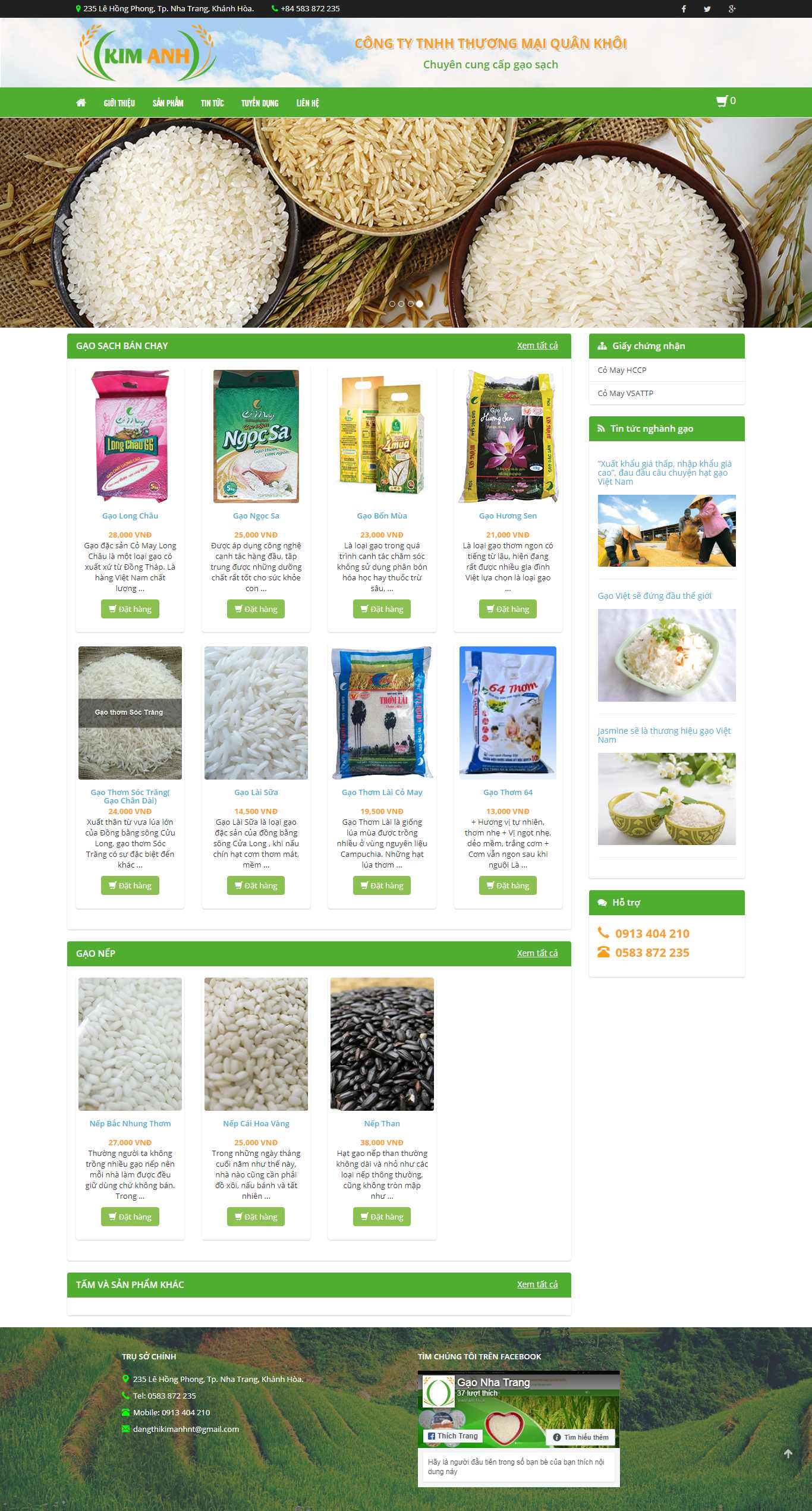 Thiết kế Website bán gạo sạch - www.gaosachnhatrang.com - VietWebGroup.Vn