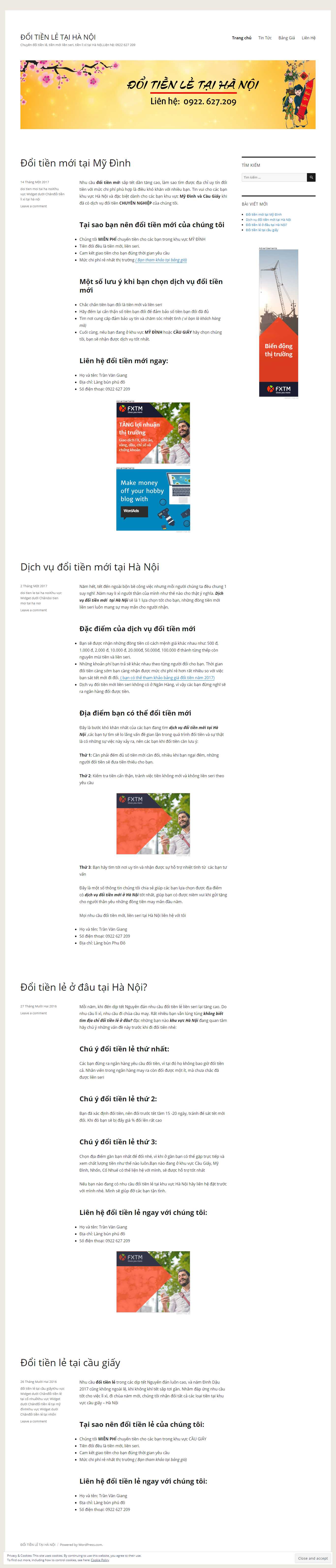Thiết kế Website đổi tiền lẻ - doitienlehanoi.wordpress.com - VietWebGroup.Vn
