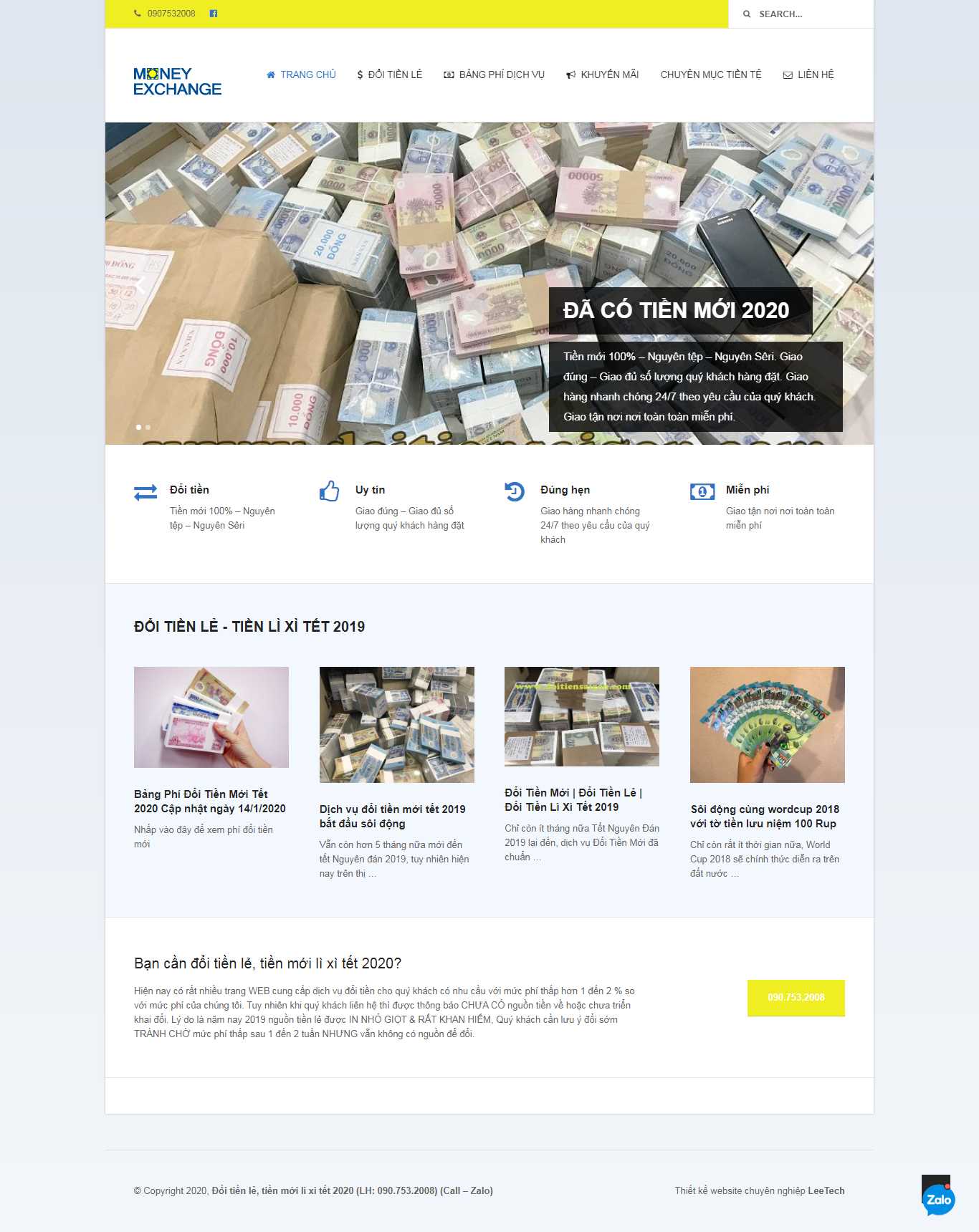 Thiết kế Website đổi tiền lẻ - doitiensaigon.com - VietWebGroup.Vn