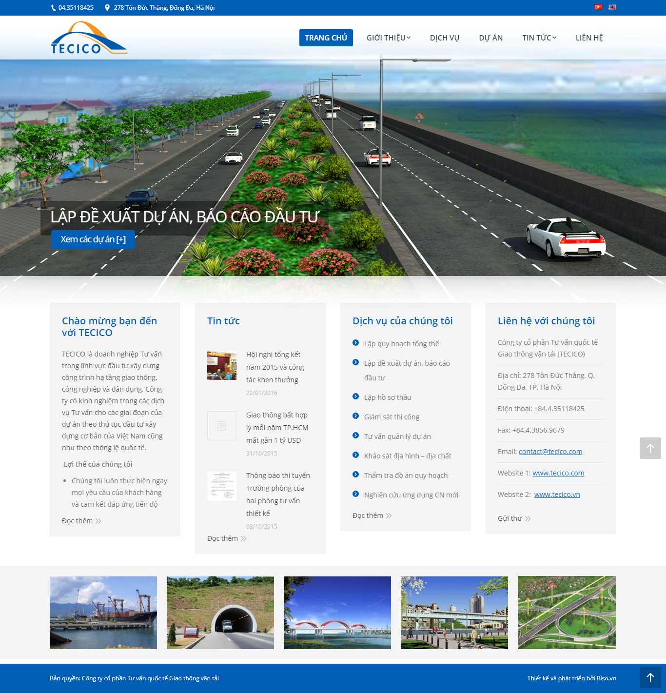 Thiết kế Website giao thông vận tải - tecico.com - VietWebGroup.Vn