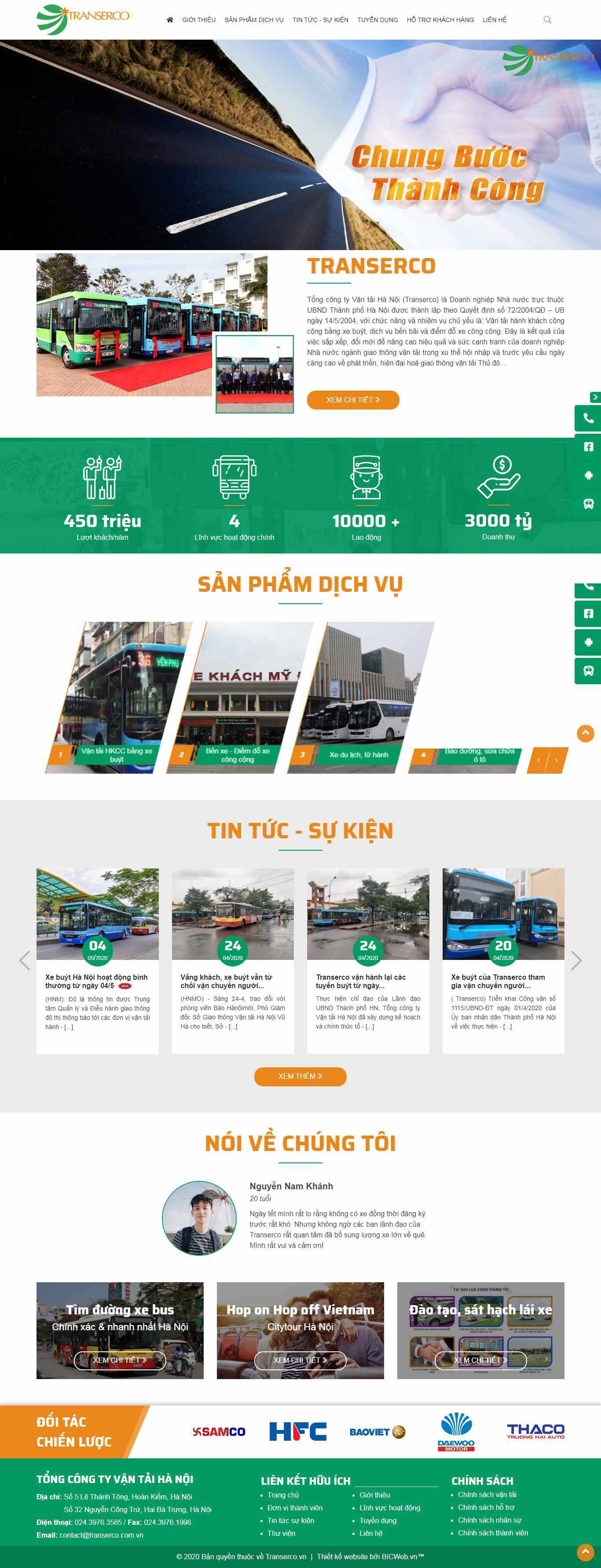 Thiết kế Website giao thông vận tải - transerco.com.vn - VietWebGroup.Vn