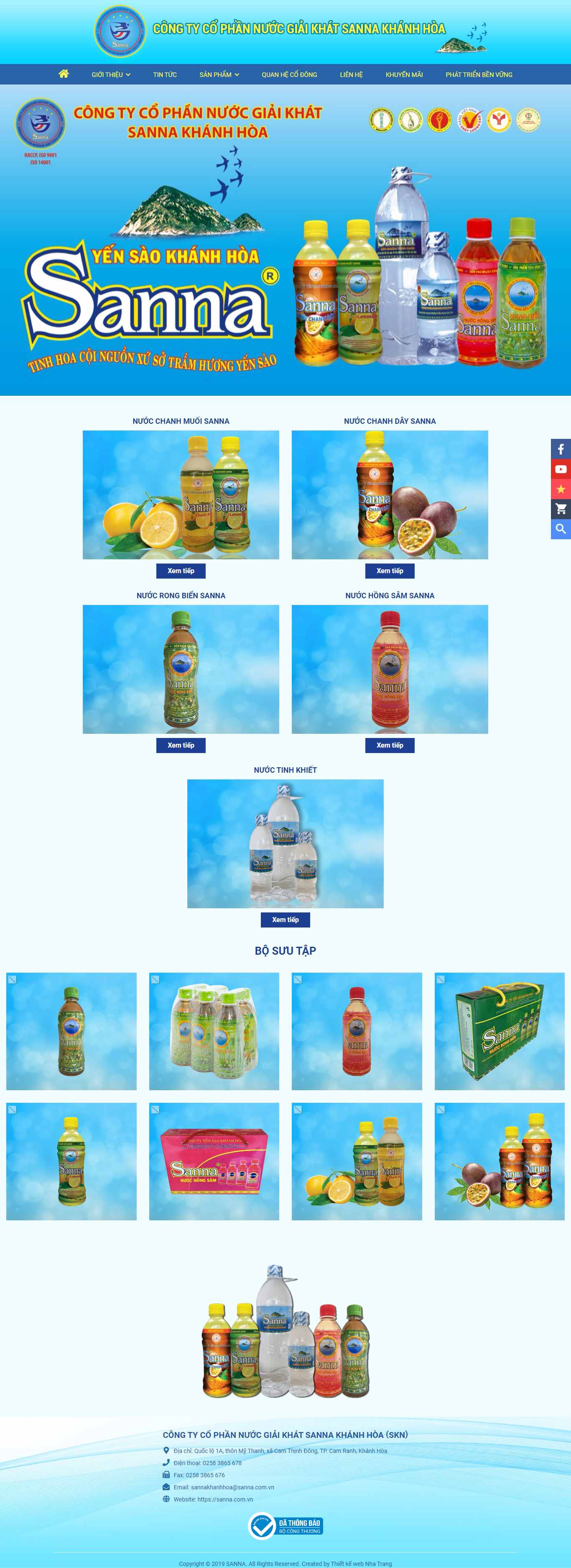 Thiết kế Website nước giải khát - sanna.com.vn - VietWebGroup.Vn