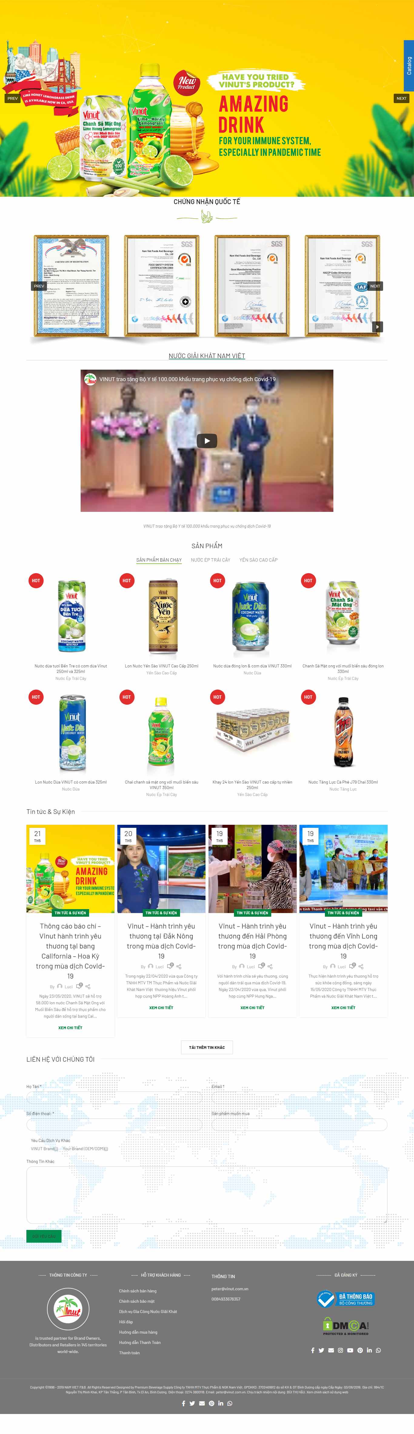 Thiết kế Website nước giải khát - vinut.vn - VietWebGroup.Vn