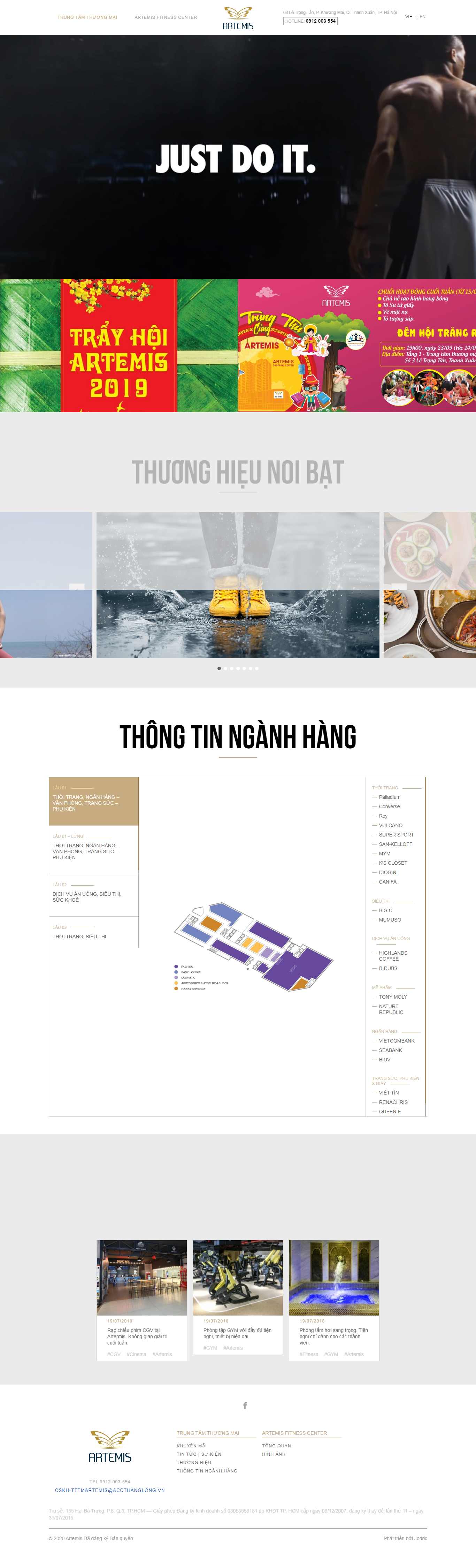 Thiết kế Website trung tâm thương mại - artemis.net.vn - VietWebGroup.Vn