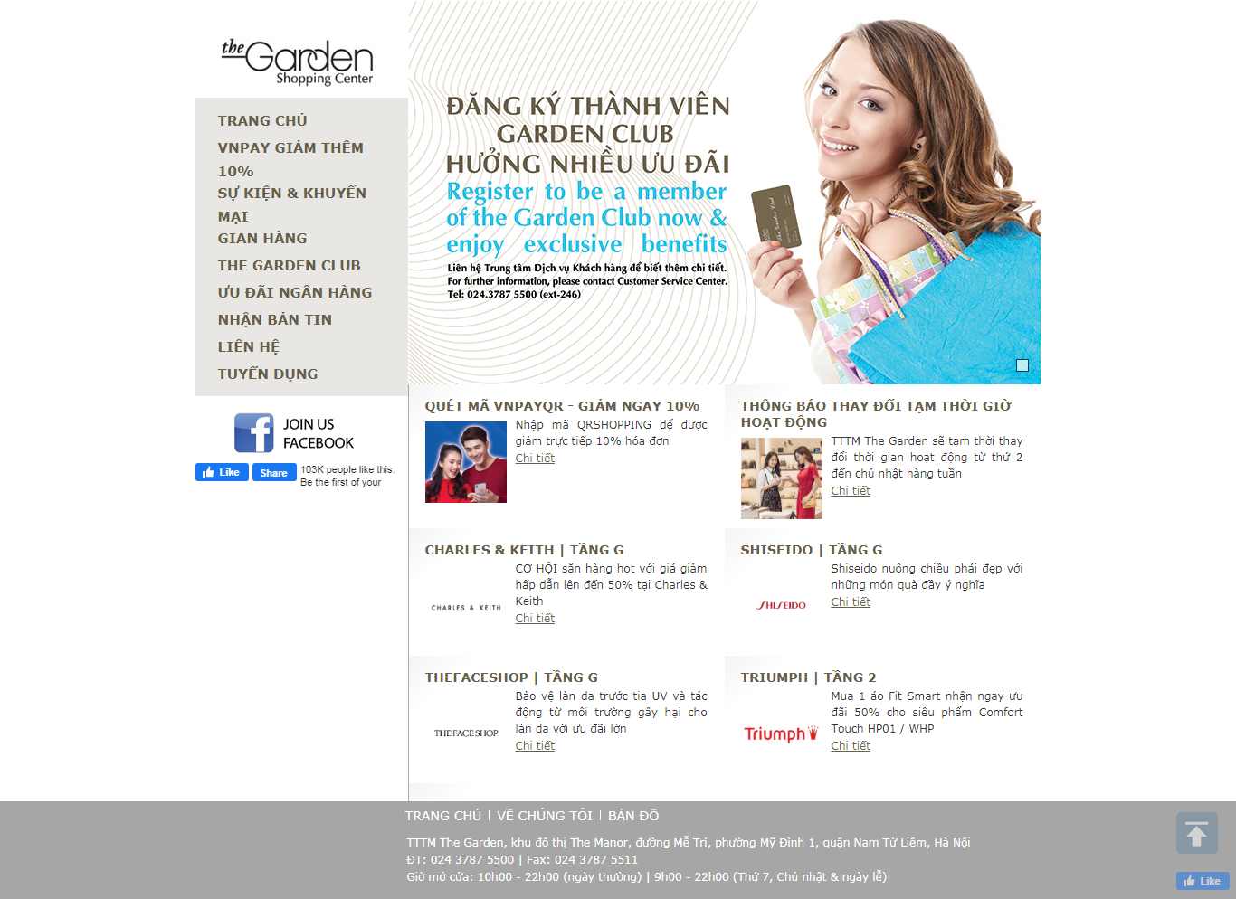 Thiết kế Website trung tâm thương mại - thegarden.com.vn - VietWebGroup.Vn