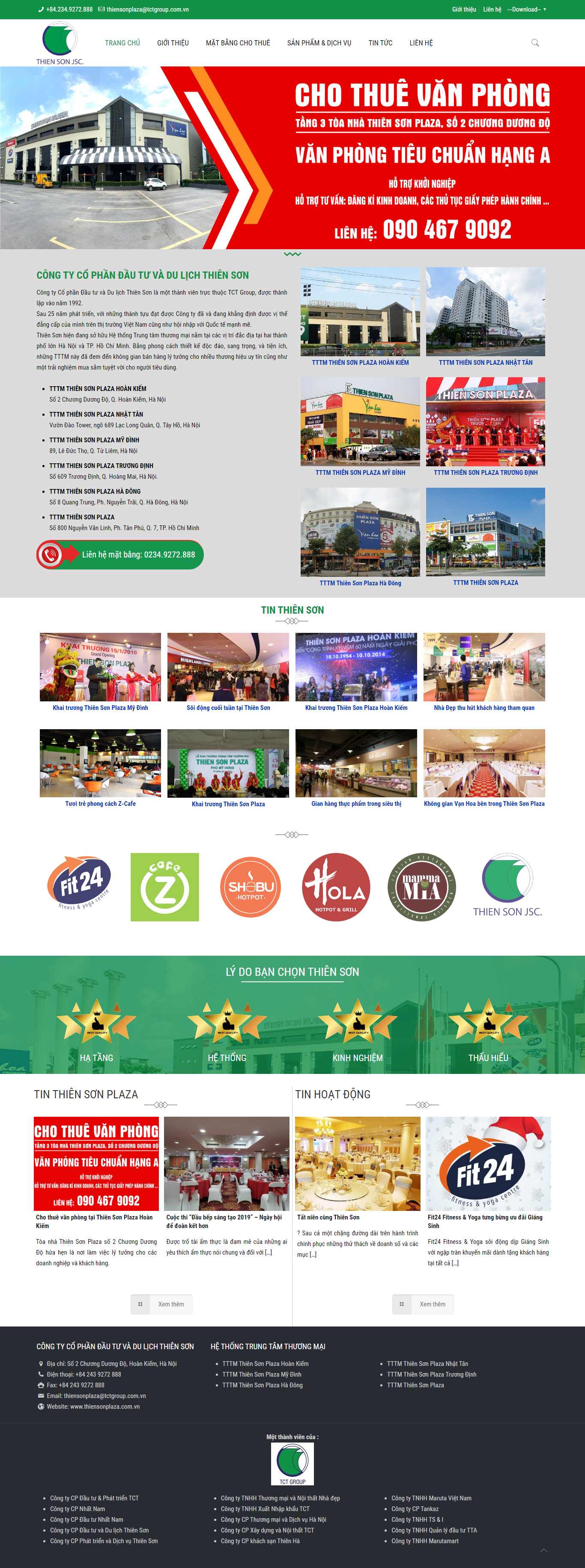 Thiết kế Website trung tâm thương mại - thiensonplaza.com.vn - VietWebGroup.Vn