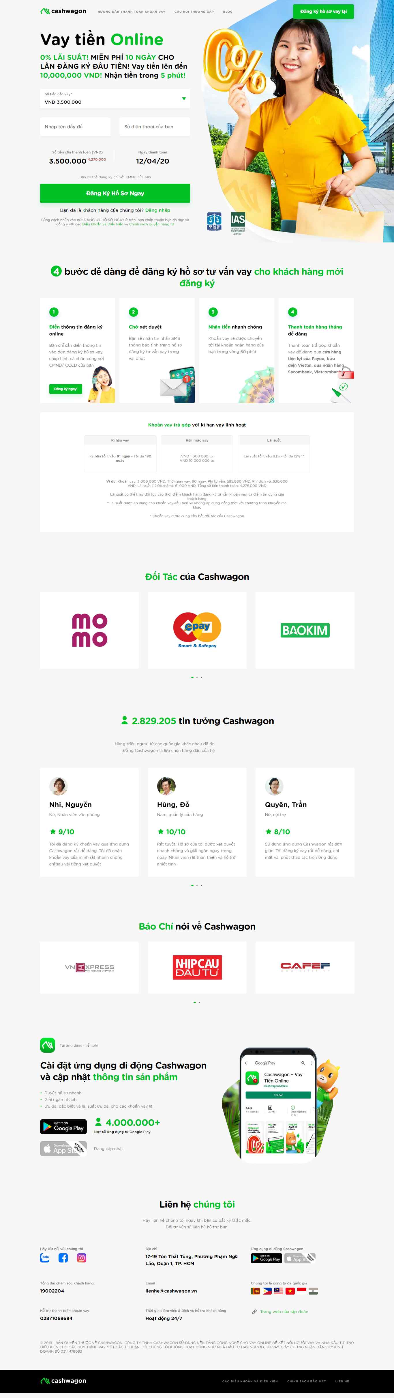 Thiết kế Website cho vay - cashwagon.vn - VietWebGroup.Vn