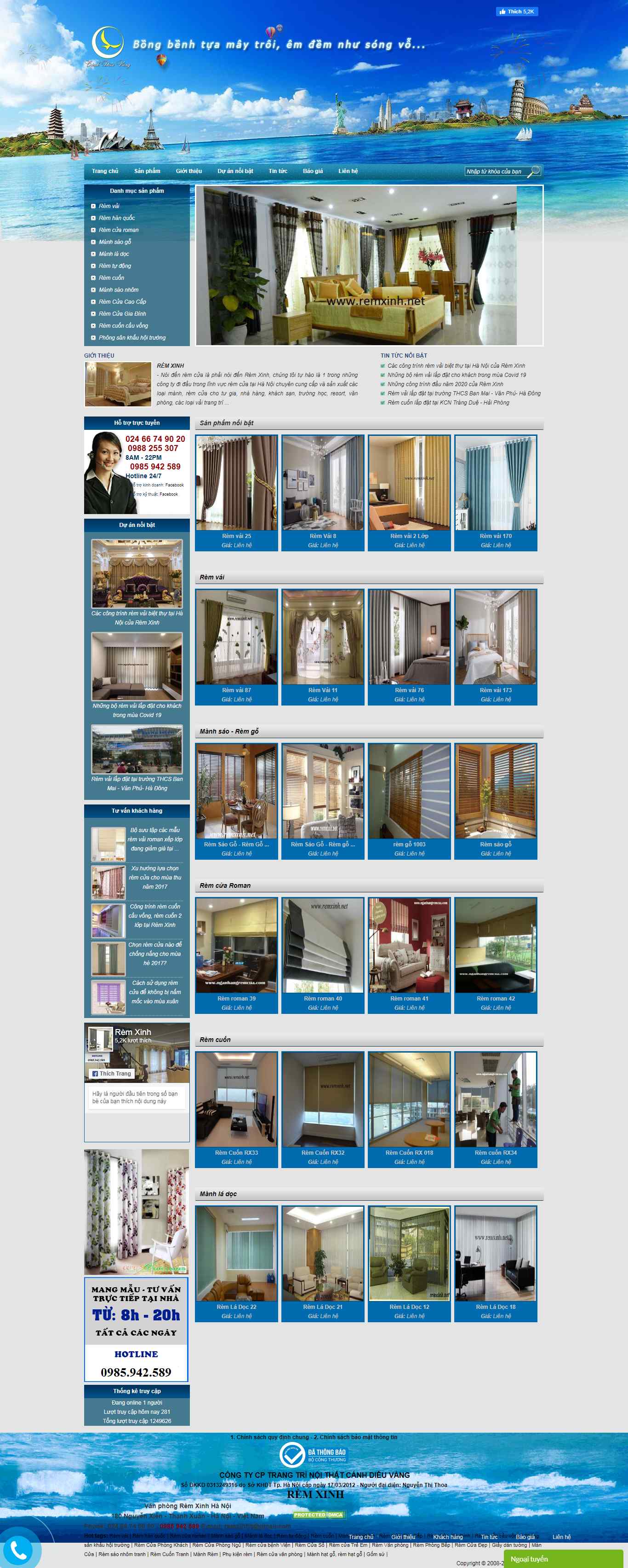 Thiết kế Website rèm vải - remxinh.net - VietWebGroup.Vn