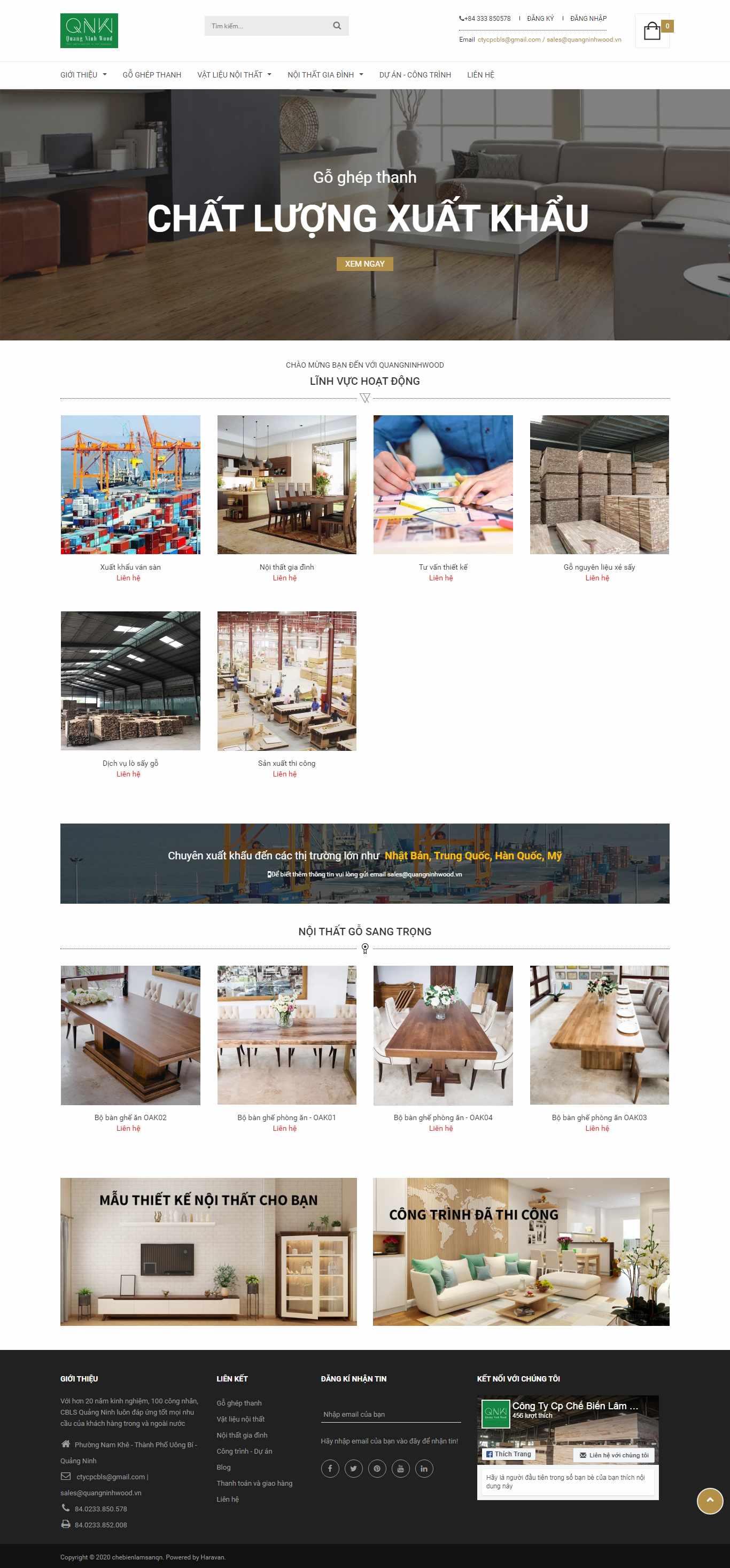 Thiết kế Website lâm sản - quangninhwood.vn - VietWebGroup.Vn