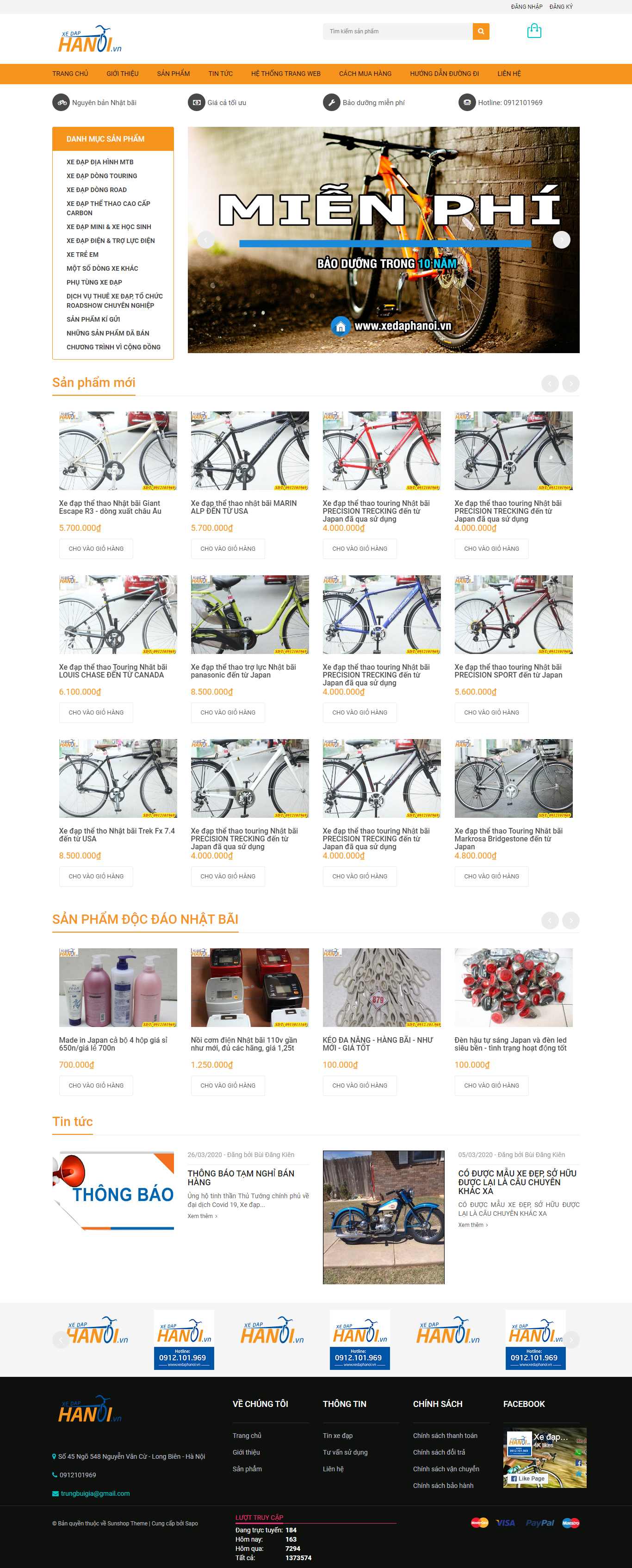Thiết kế Website xe đạp - xedaphanoi.vn - VietWebGroup.Vn
