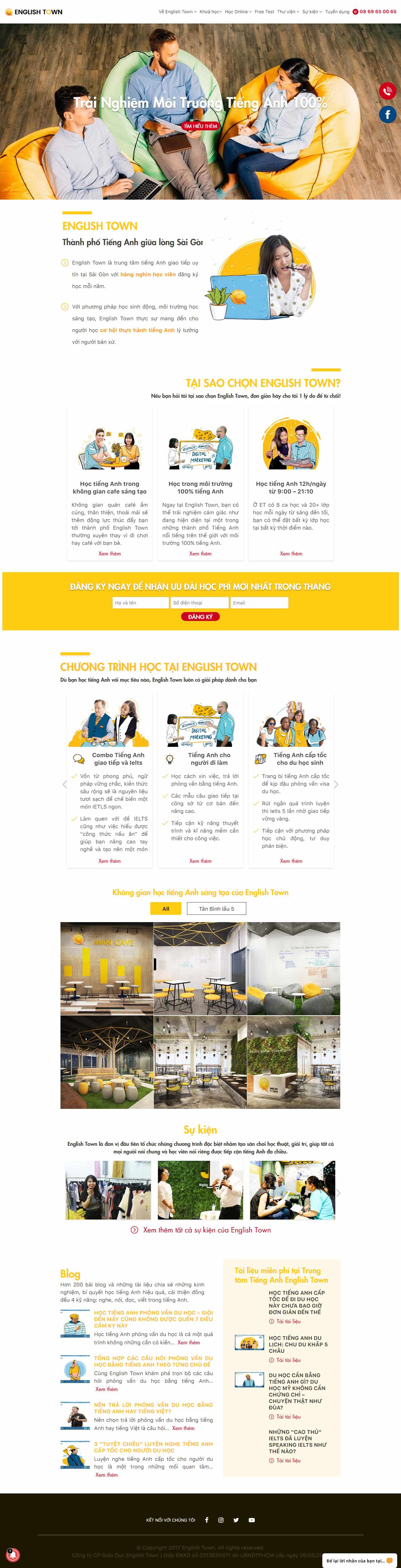 Thiết kế Website trung tâm tiếng anh - englishtown.edu.vn - VietWebGroup.Vn