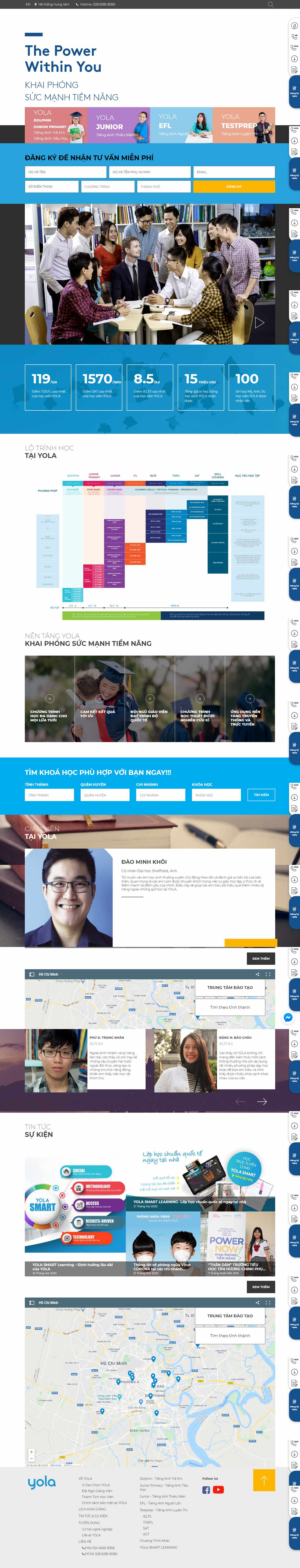 Thiết kế Website trung tâm tiếng anh - yola.vn - VietWebGroup.Vn