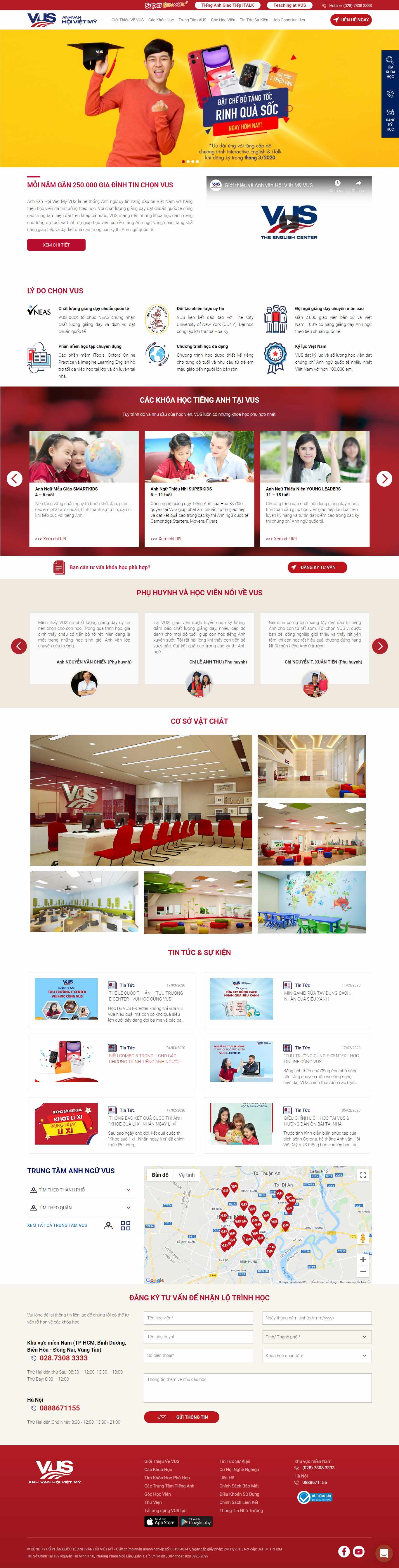 Thiết kế Website trung tâm tiếng anh - vus.edu.vn - VietWebGroup.Vn