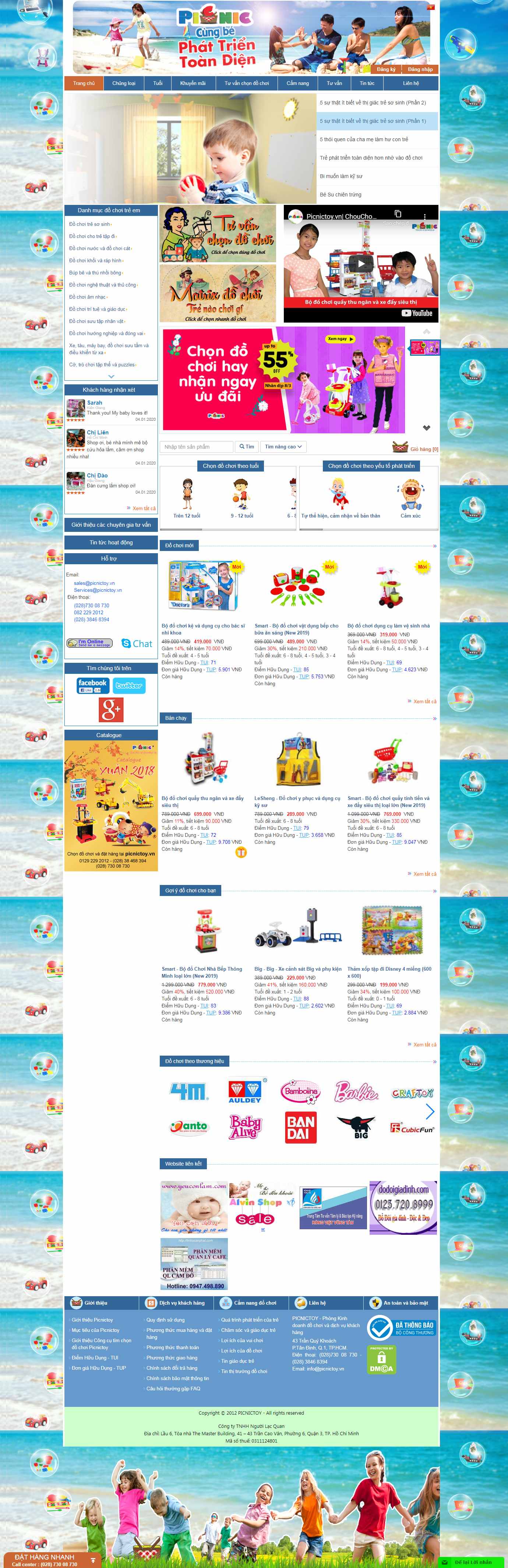 Thiết kế Website đồ chơi trẻ em - picnictoy.vn - VietWebGroup.Vn