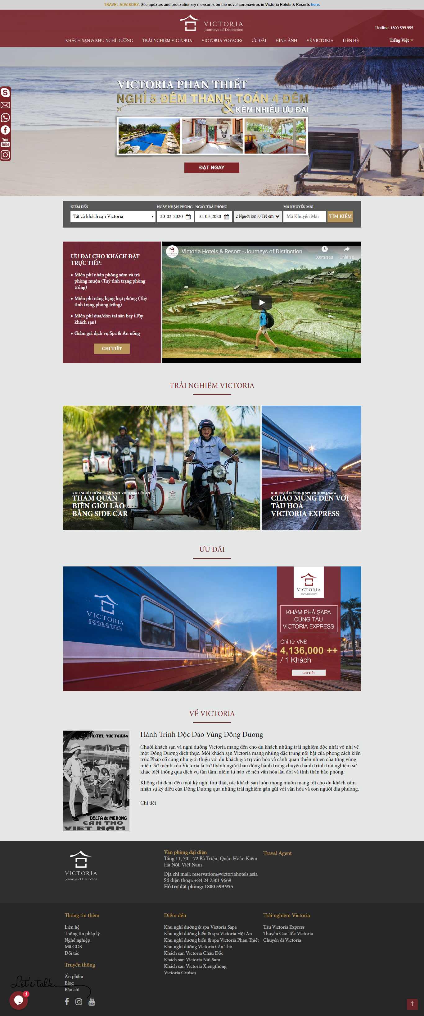 Thiết kế Website khu nghỉ dưỡng - www.victoriahotels.asia - VietWebGroup.Vn