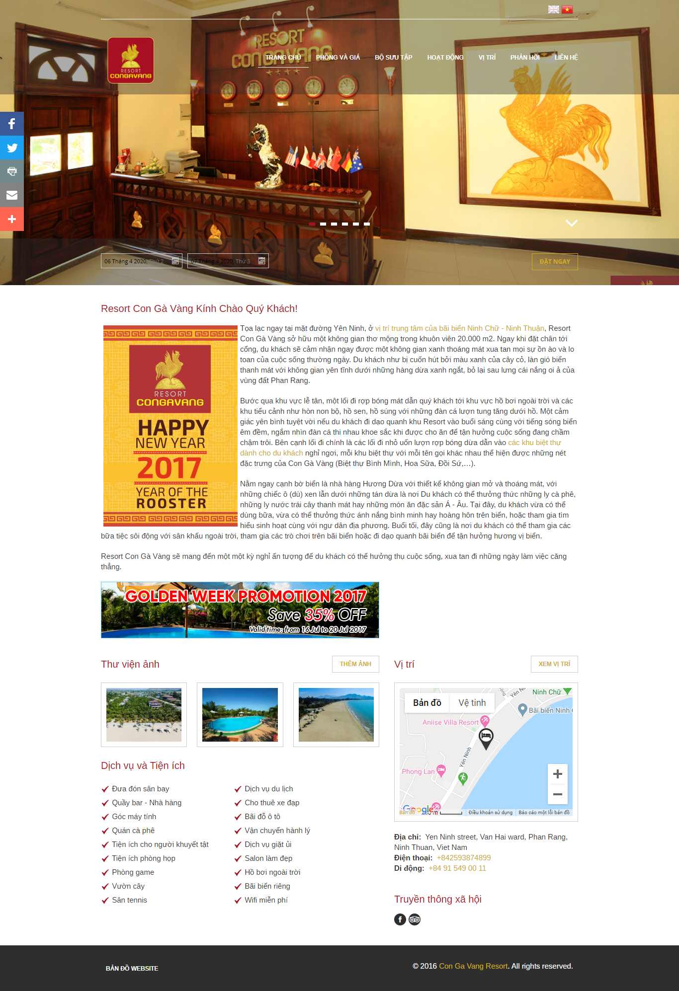Thiết kế Website khu nghỉ dưỡng - www.congavangresort.com - VietWebGroup.Vn