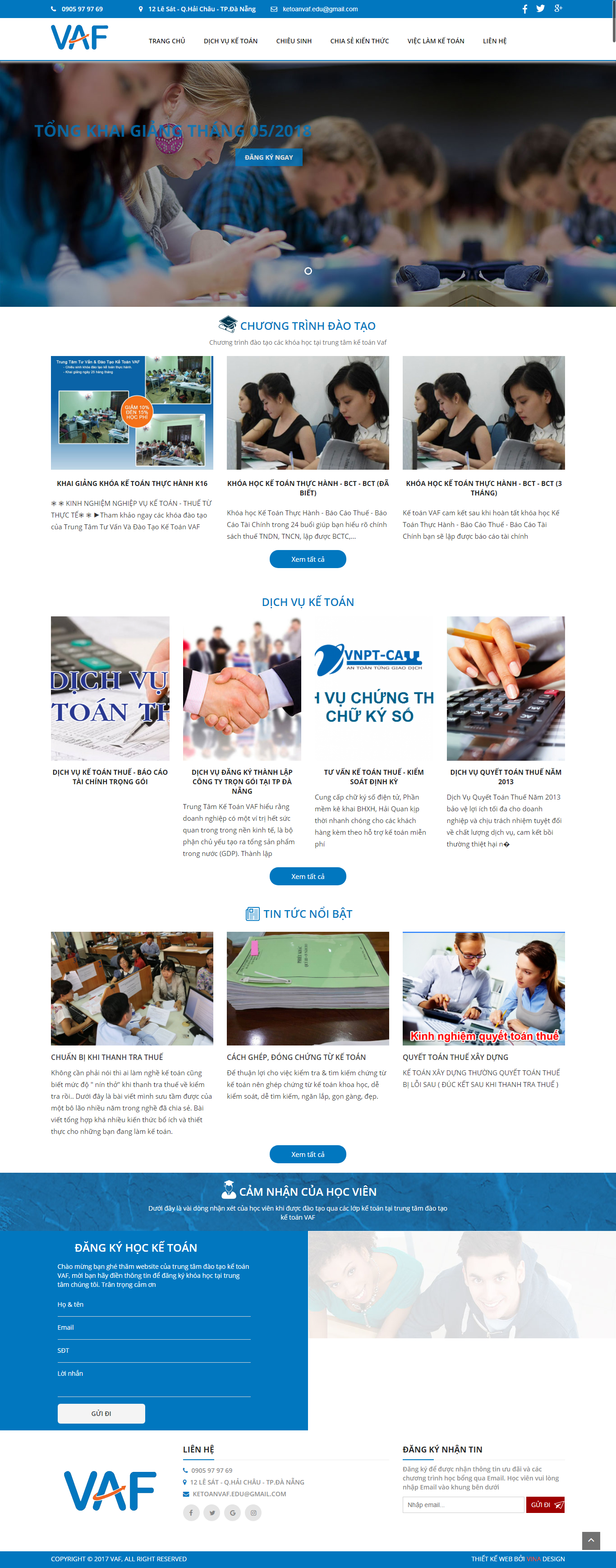 Thiết kế Website đào tạo kế toán - www.ketoanvaf.edu.vn - VietWebGroup.Vn
