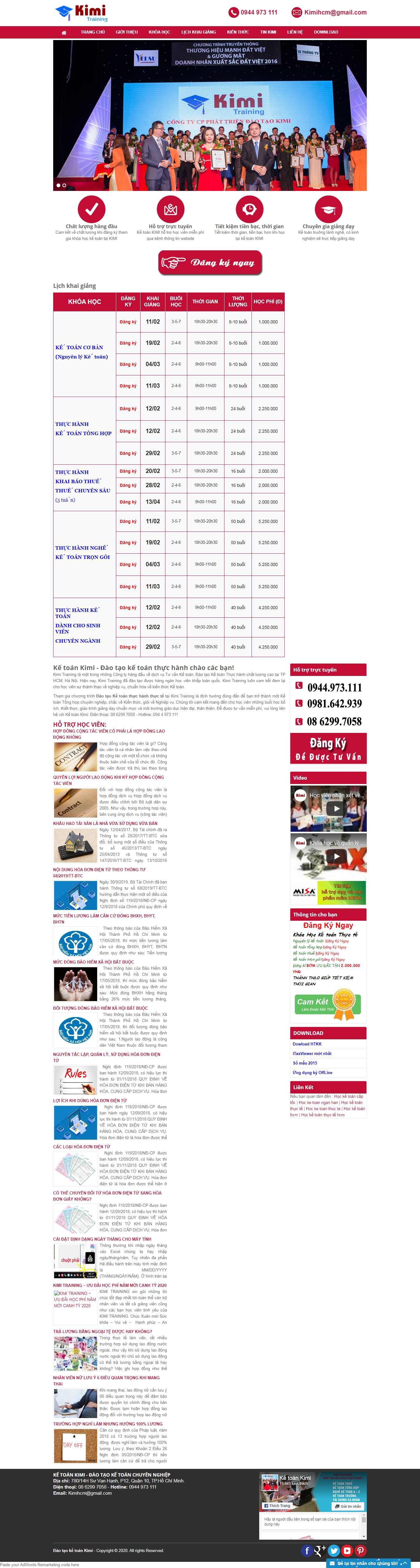 Thiết kế Website đào tạo kế toán - ketoankimi.vn - VietWebGroup.Vn