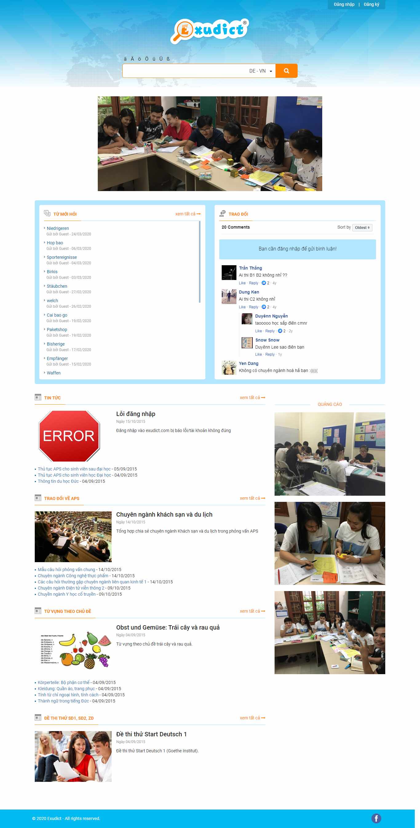 Thiết kế Website từ điển trực tuyến - exudict.com - VietWebGroup.Vn