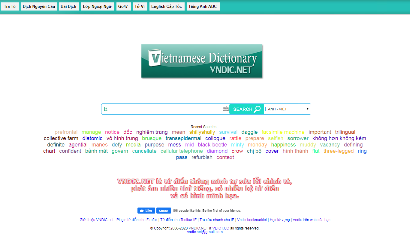 Thiết kế Website từ điển trực tuyến - 2.vndic.net - VietWebGroup.Vn