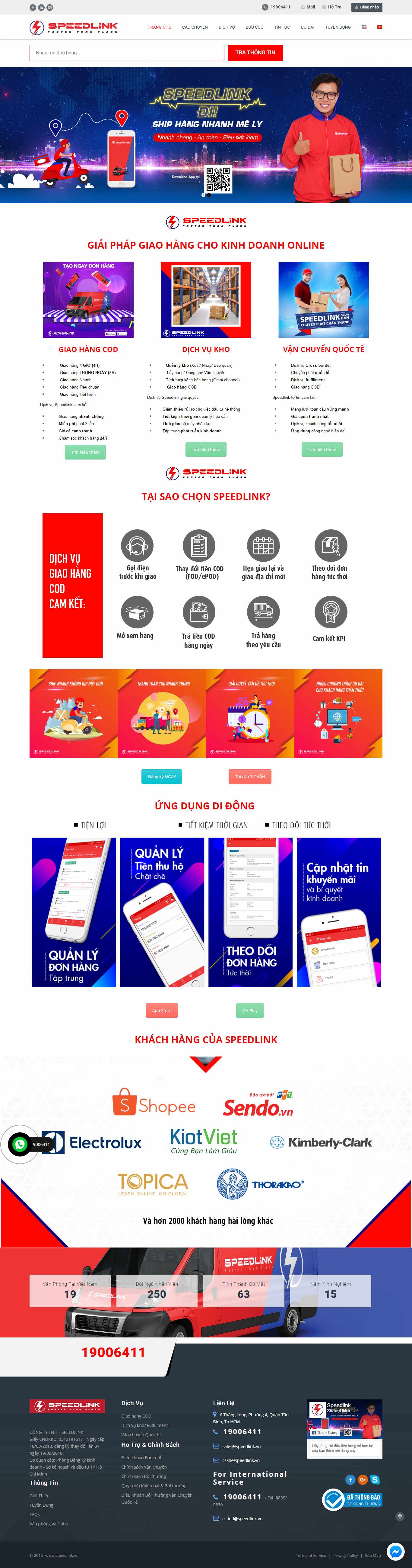 Thiết kế Website giao hàng - ship hàng - speedlink.vn - VietWebGroup.Vn