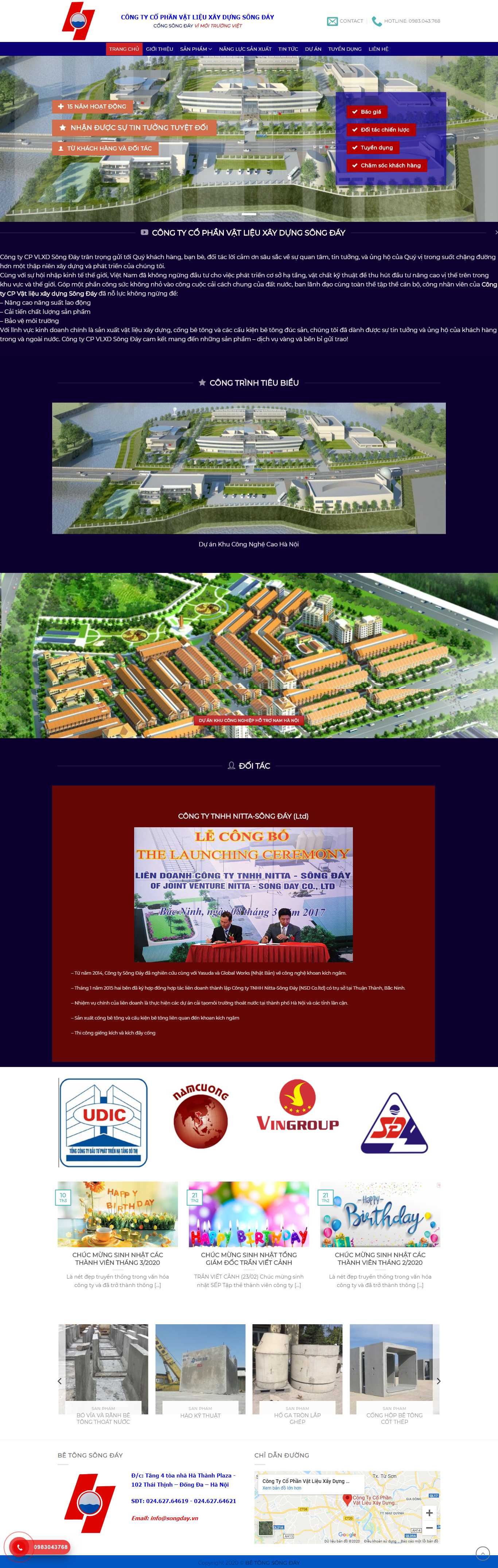 Thiết kế Website bê tông - betongsongday.com - VietWebGroup.Vn