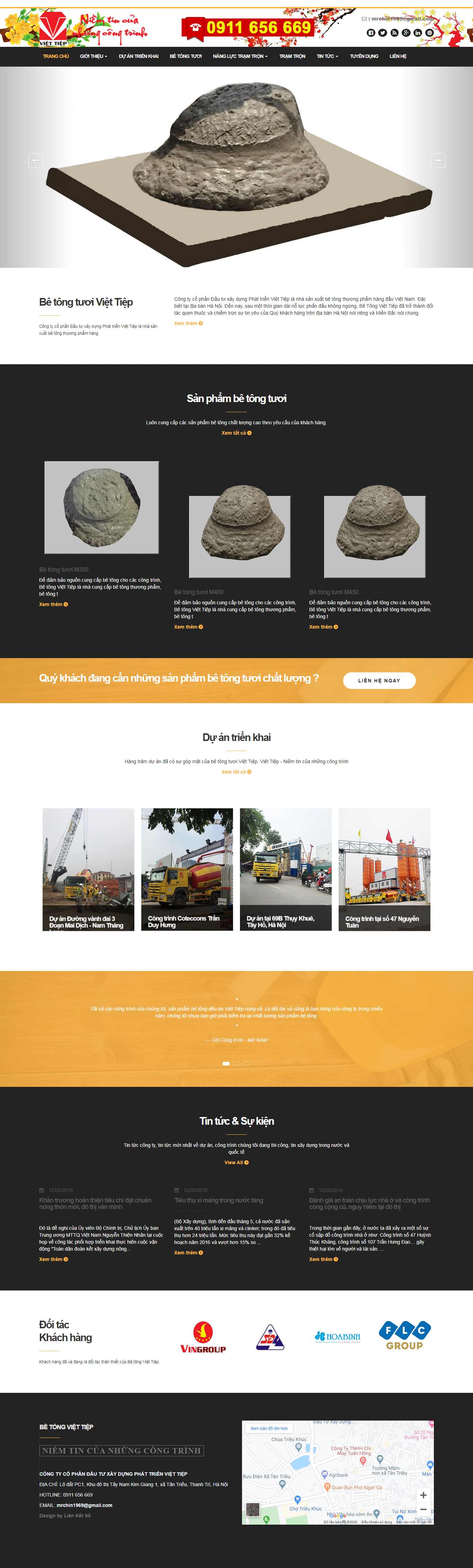 Thiết kế Website bê tông - betongviettiep.vn - VietWebGroup.Vn