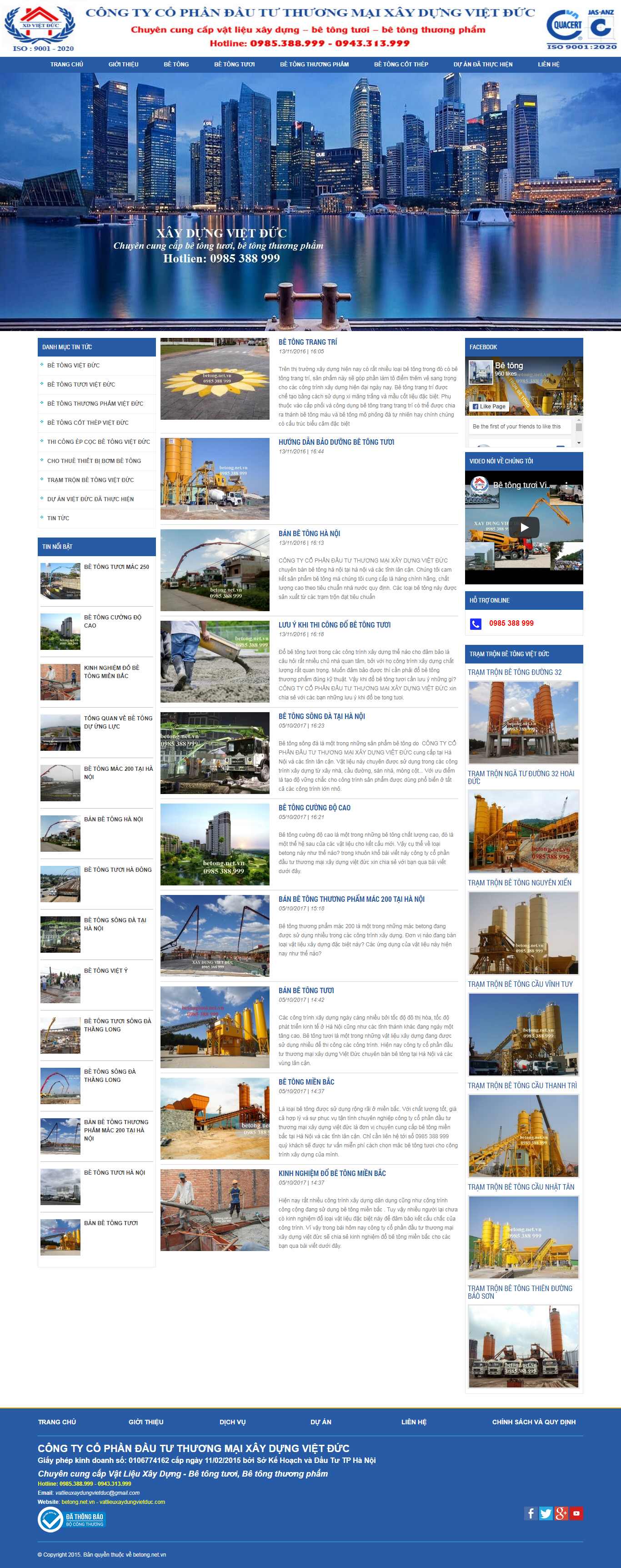 Thiết kế Website bê tông - betong.net.vn - VietWebGroup.Vn