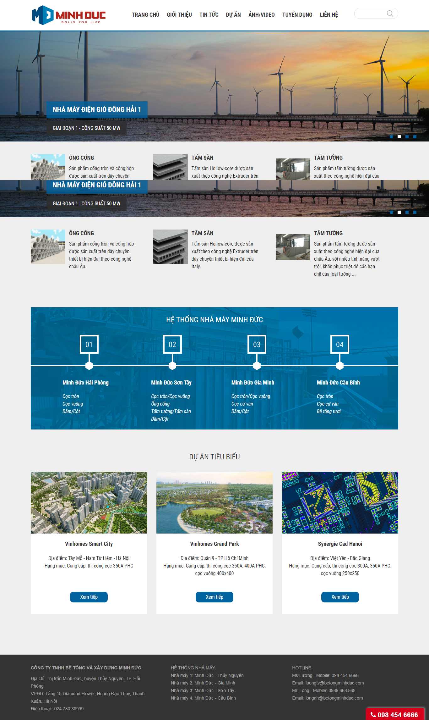 Thiết kế Website bê tông - betongminhduc.com - VietWebGroup.Vn
