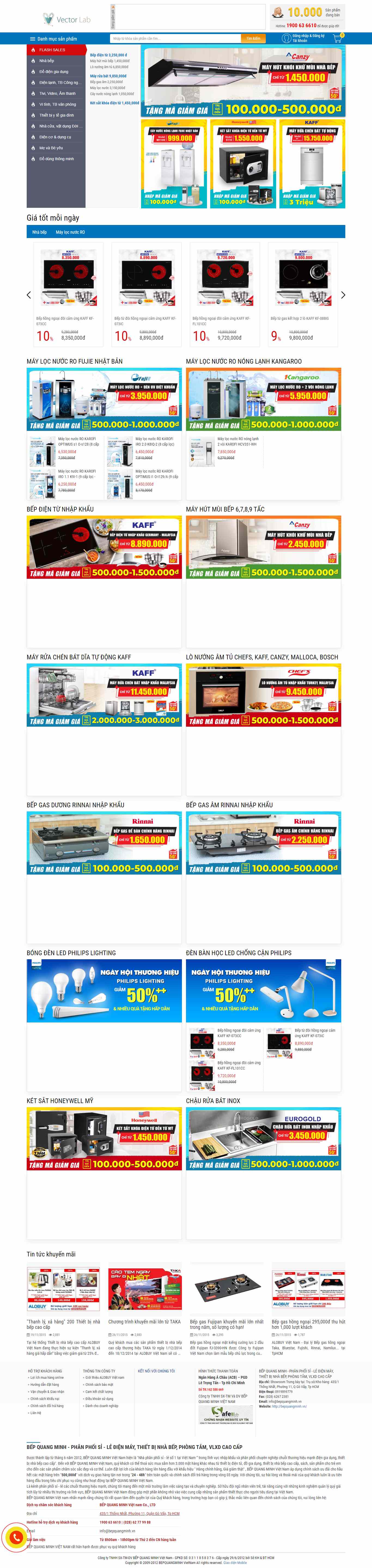 Thiết kế Website thiết bị nhà bếp - bepquangminh.vn - VietWebGroup.Vn