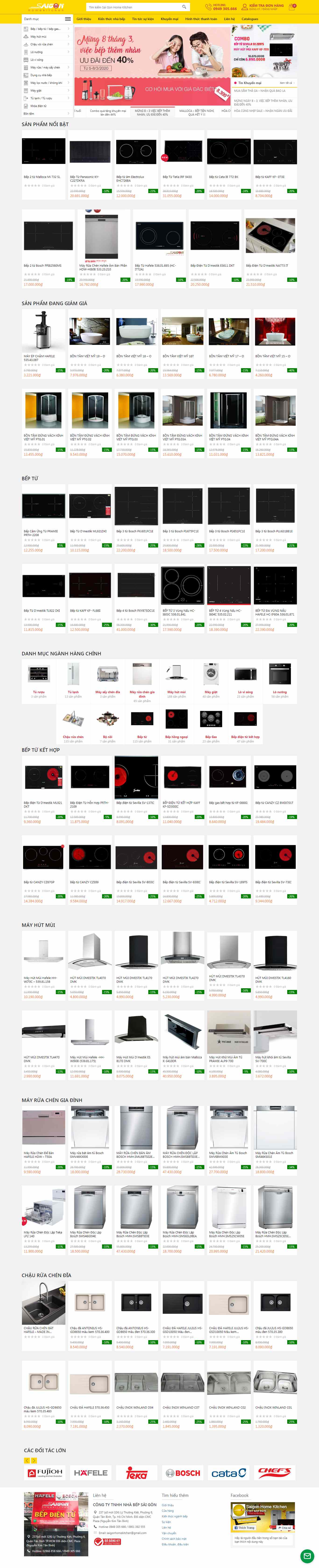 Thiết kế Website thiết bị nhà bếp - saigonhomekitchen.vn - VietWebGroup.Vn