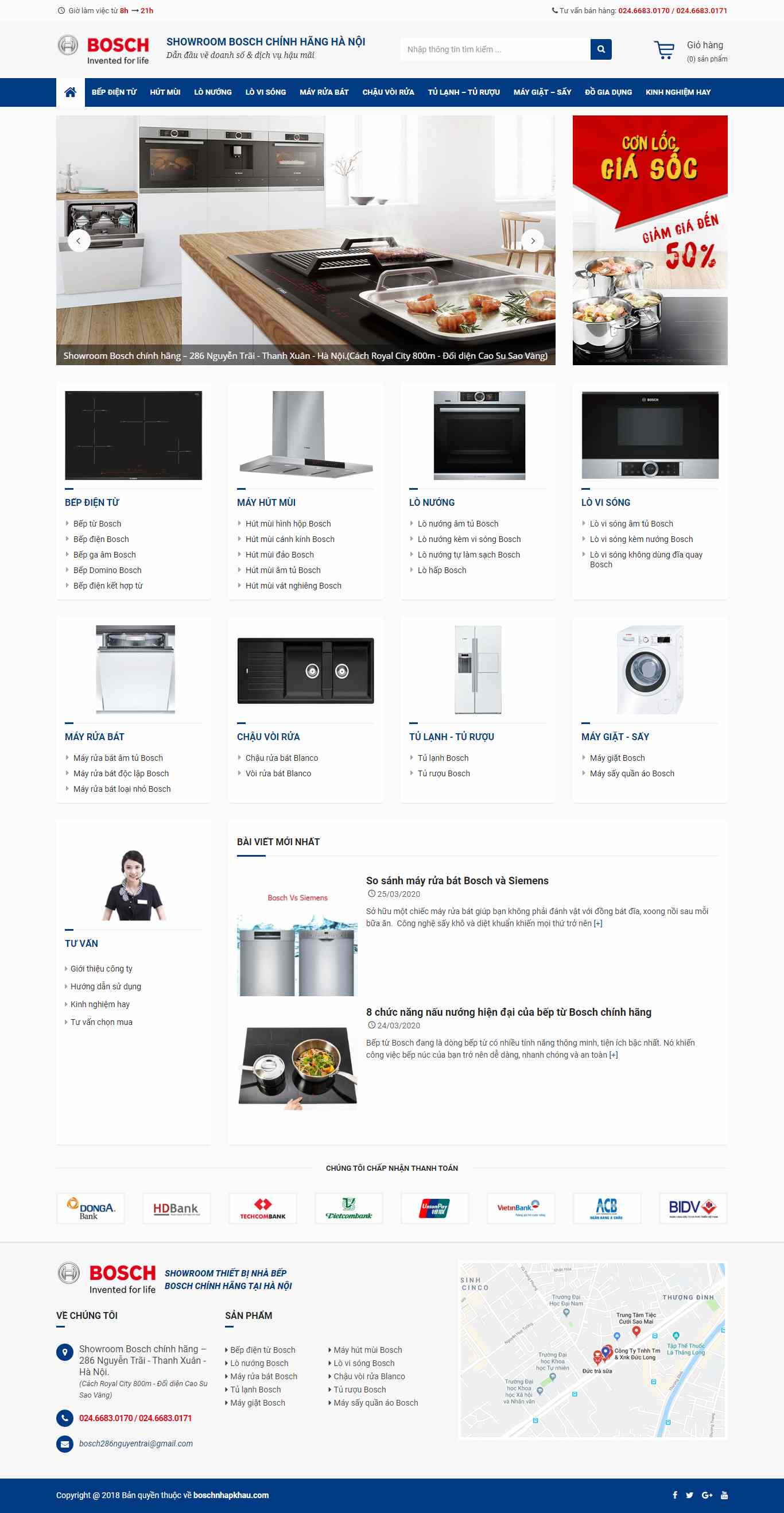 Thiết kế Website thiết bị nhà bếp - boschnhapkhau.com - VietWebGroup.Vn