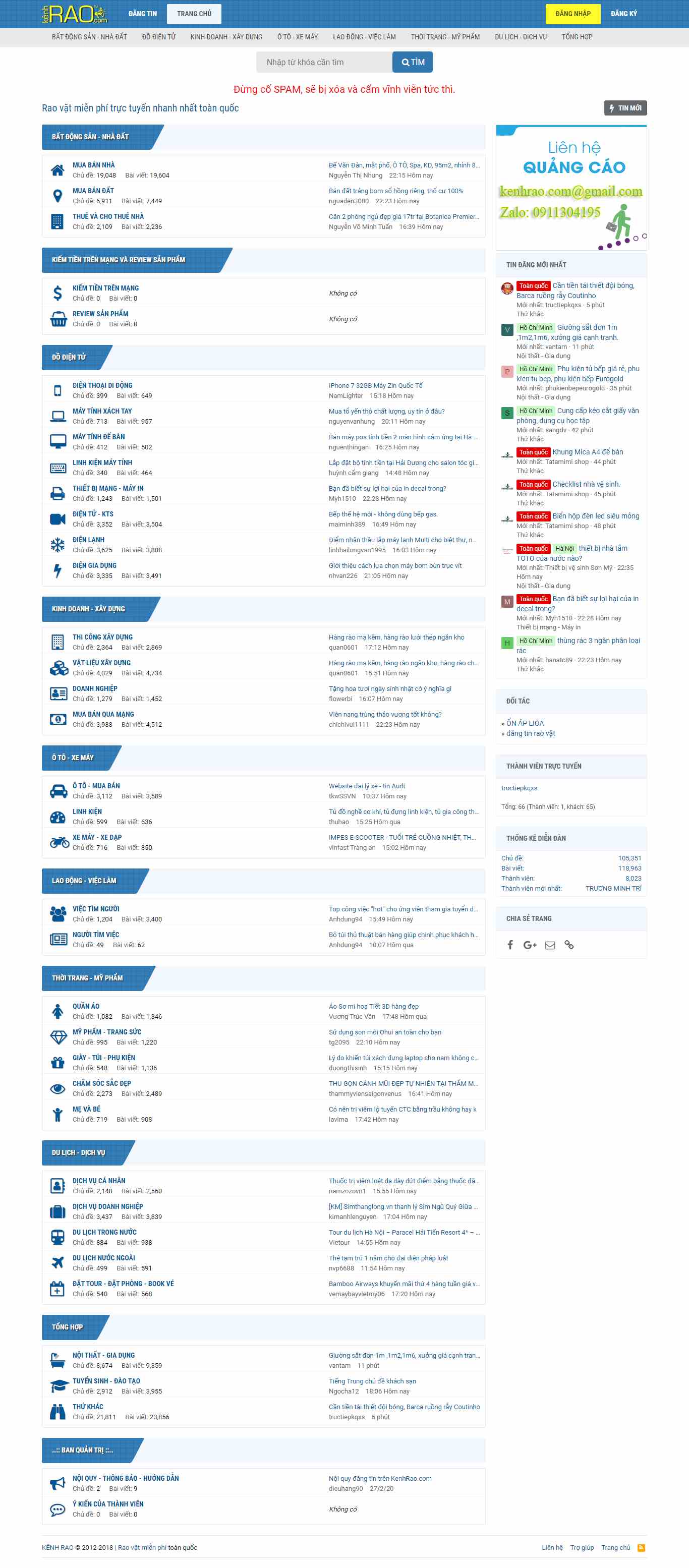 Thiết kế Website đăng tin rao vặt - kenhrao.com - VietWebGroup.Vn