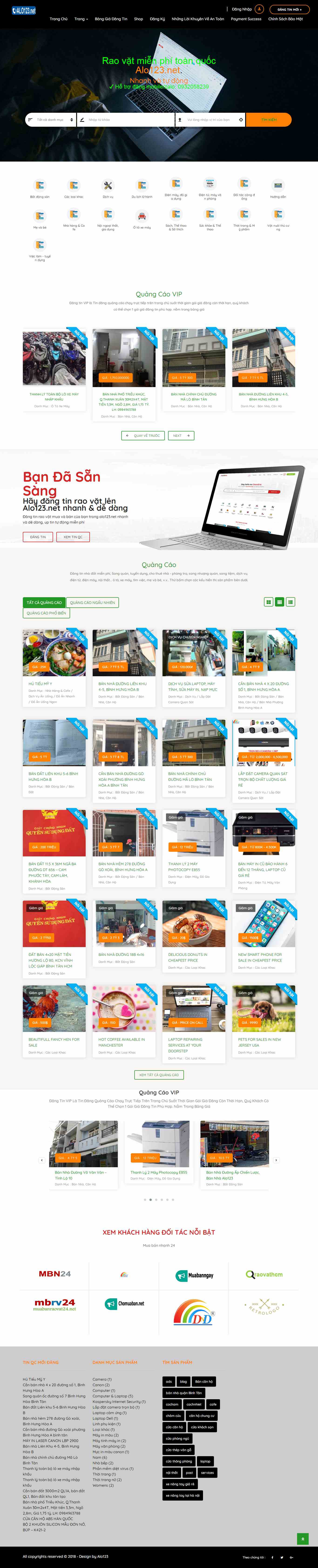 Thiết kế Website đăng tin rao vặt - alo123.net - VietWebGroup.Vn