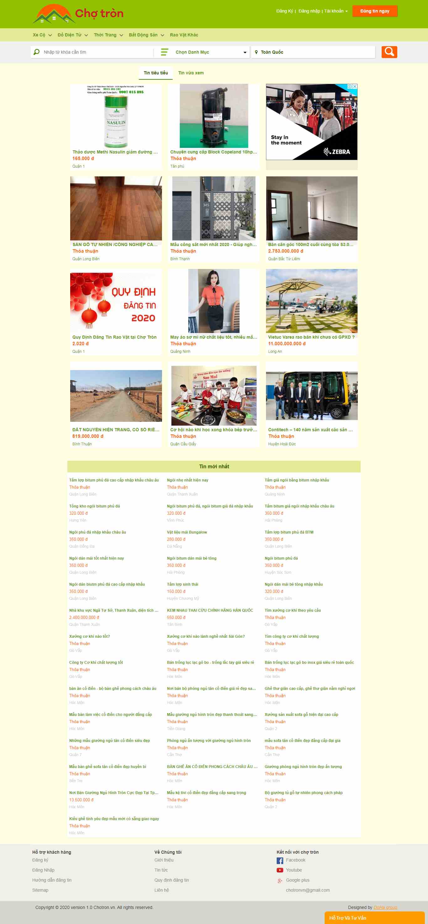 Thiết kế Website đăng tin rao vặt - www.chotron.vn - VietWebGroup.Vn