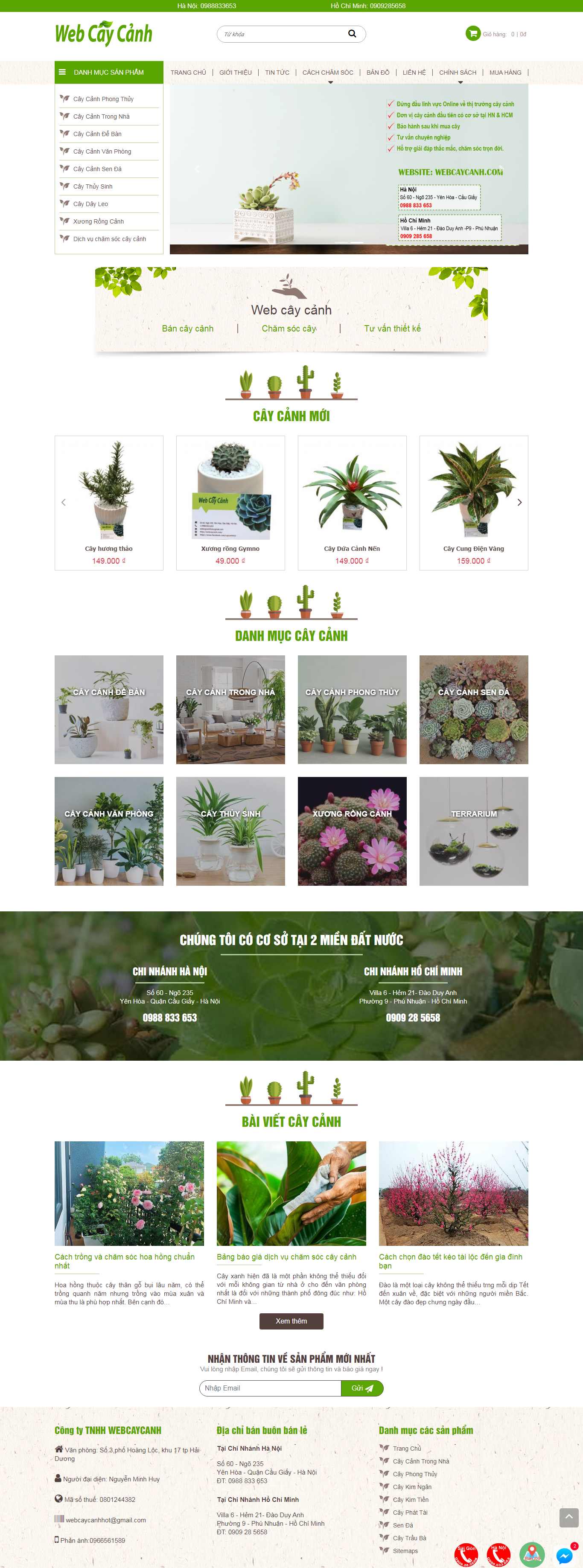 Thiết kế Website mua bán cây cảnh - webcaycanh.com - VietWebGroup.Vn