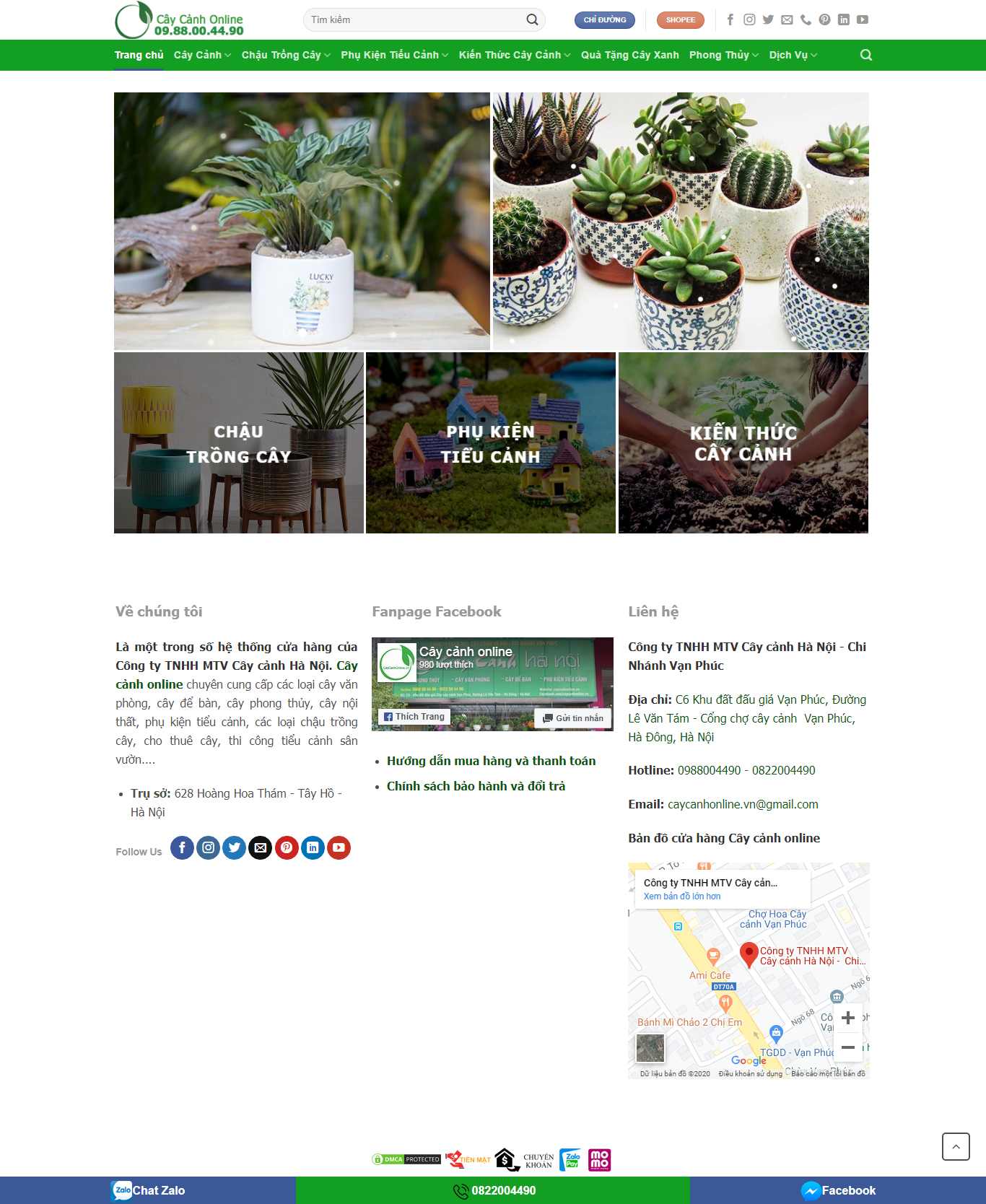 Thiết kế Website mua bán cây cảnh - caycanhonline.vn - VietWebGroup.Vn