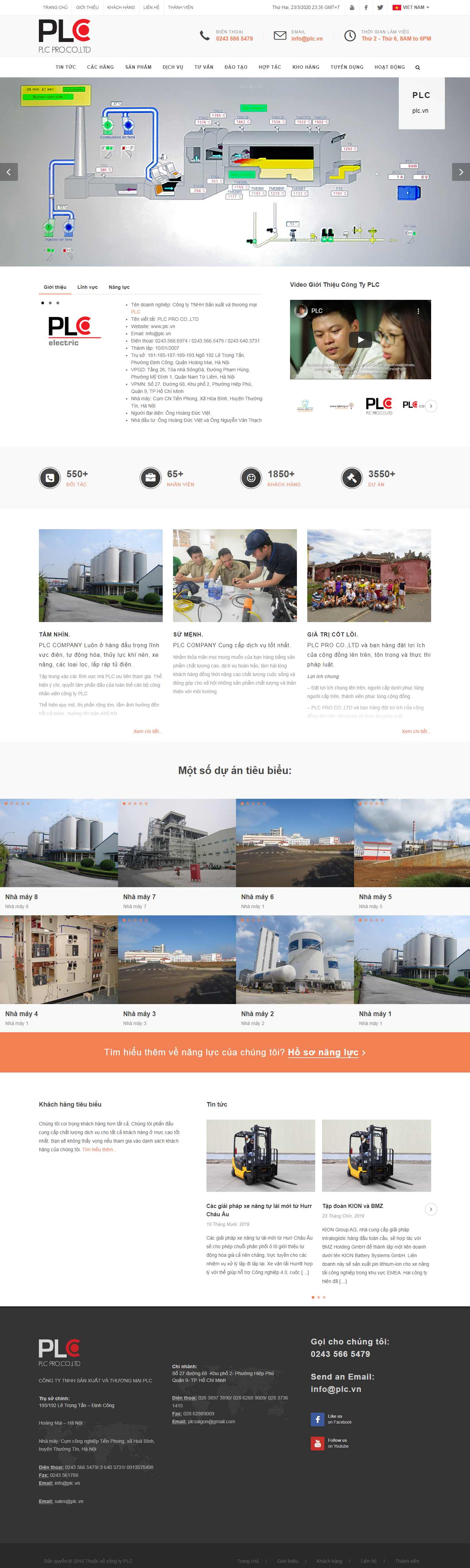 Thiết kế Website doanh nghiệp sản xuất - plc.vn - VietWebGroup.Vn