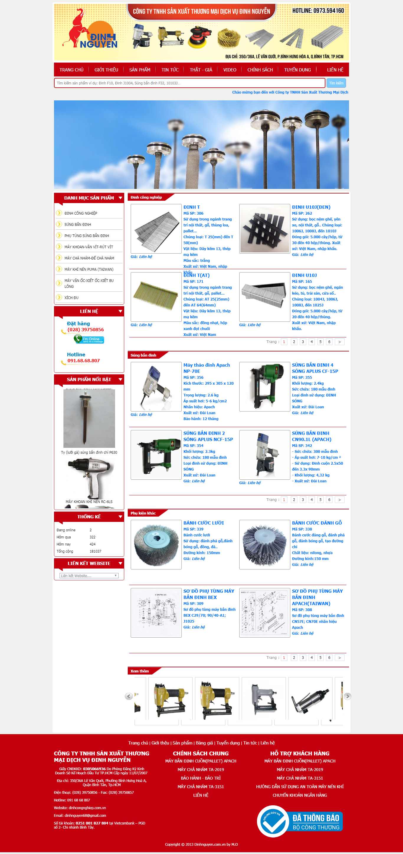 Thiết kế Website doanh nghiệp sản xuất - dinhcongnghiep.com.vn - VietWebGroup.Vn