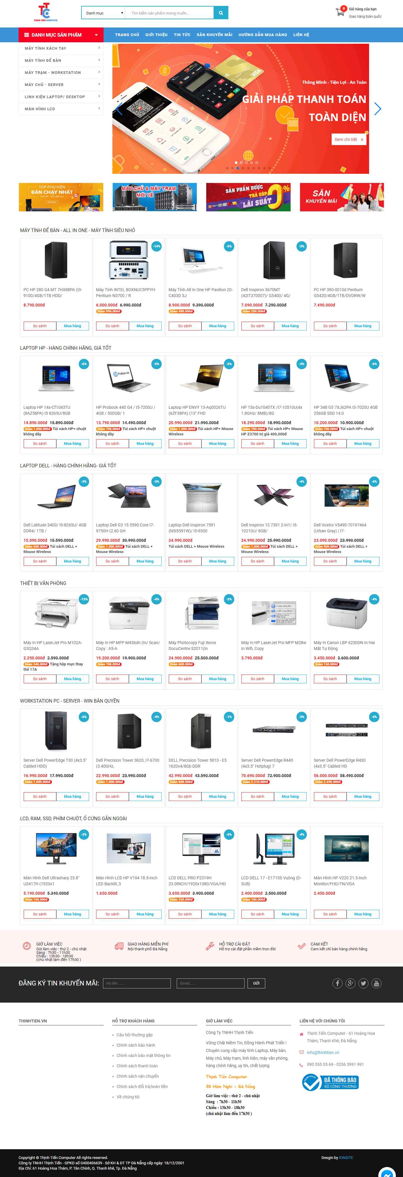 Thiết kế Website thiết bị máy tính - thinhtien.vn - VietWebGroup.Vn