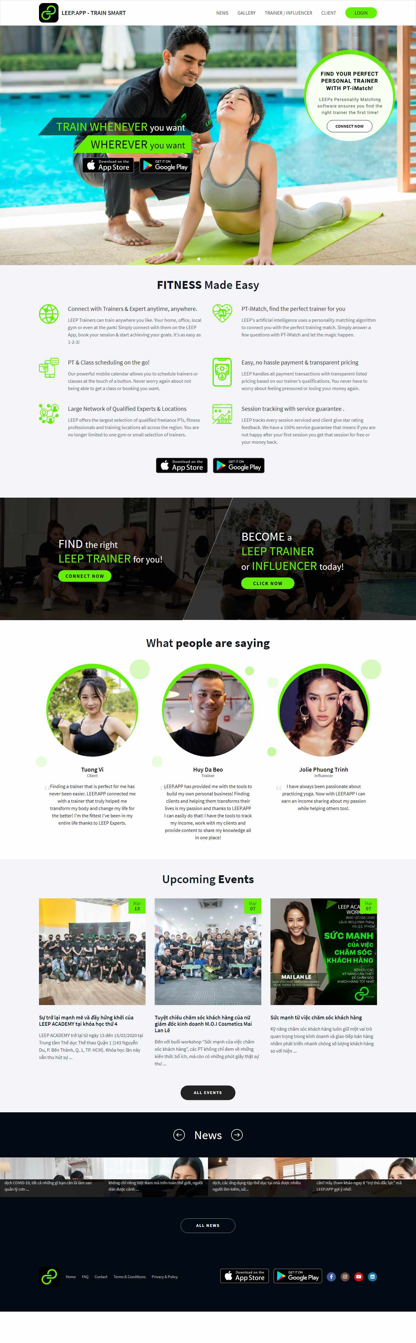 Thiết kế Website app ứng dụng - leep.app - VietWebGroup.Vn