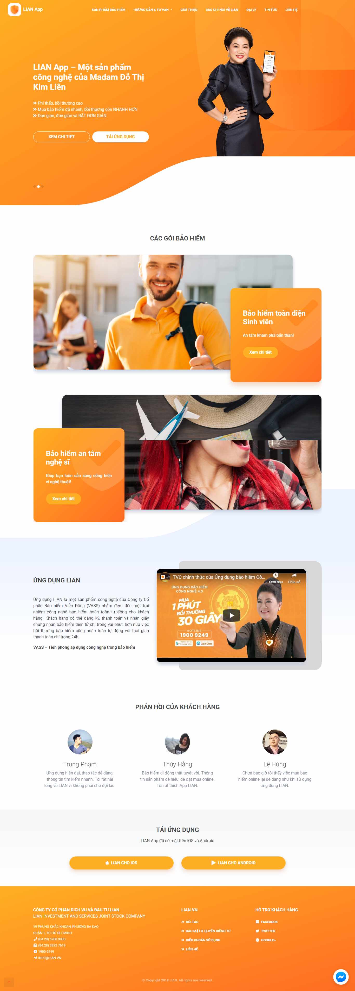 Thiết kế Website app ứng dụng - lianvass.com - VietWebGroup.Vn