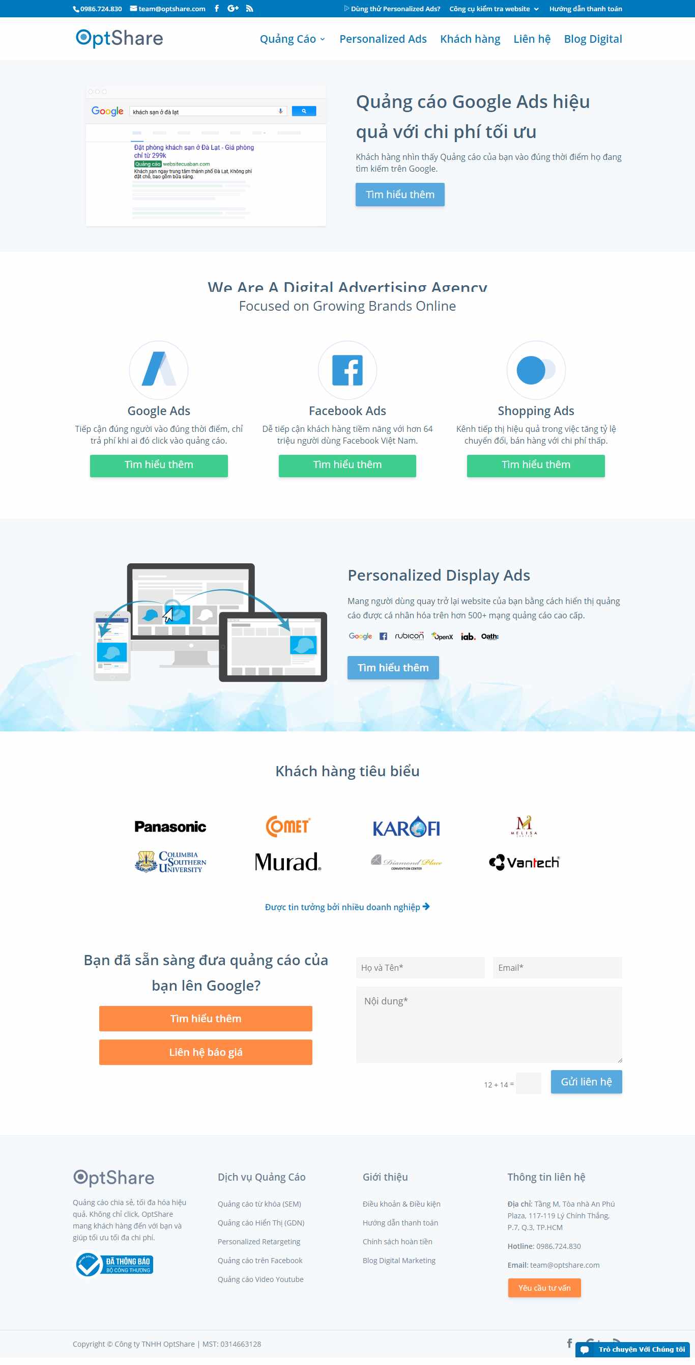 Thiết kế Website quảng cáo trực tuyến - optshare.com - VietWebGroup.Vn