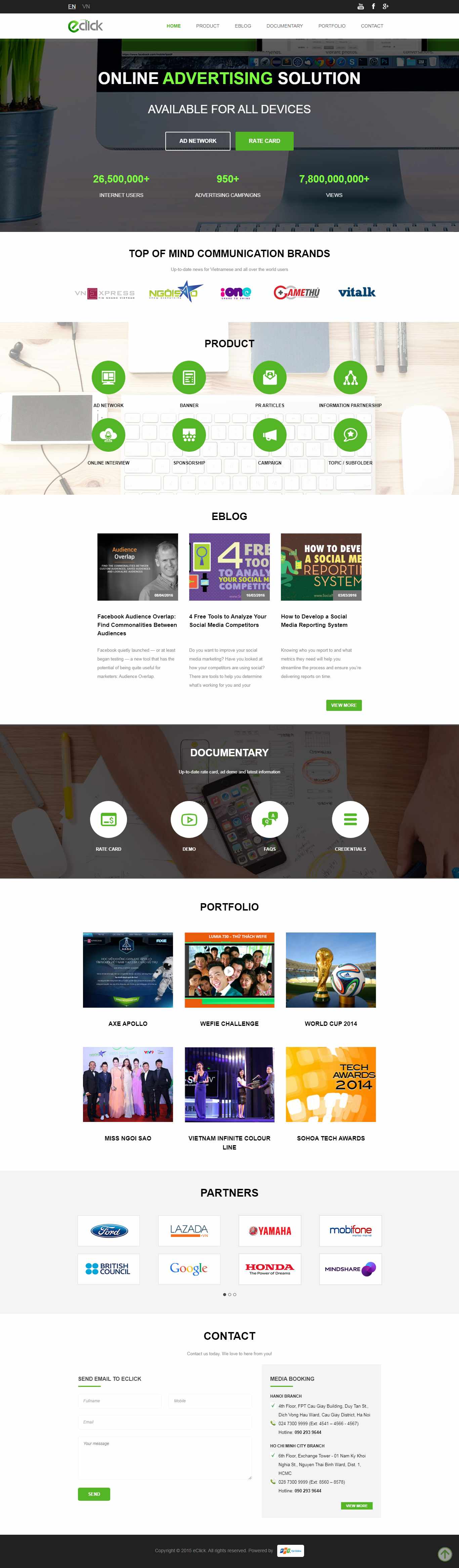 Thiết kế Website quảng cáo trực tuyến - eclick.vn - VietWebGroup.Vn