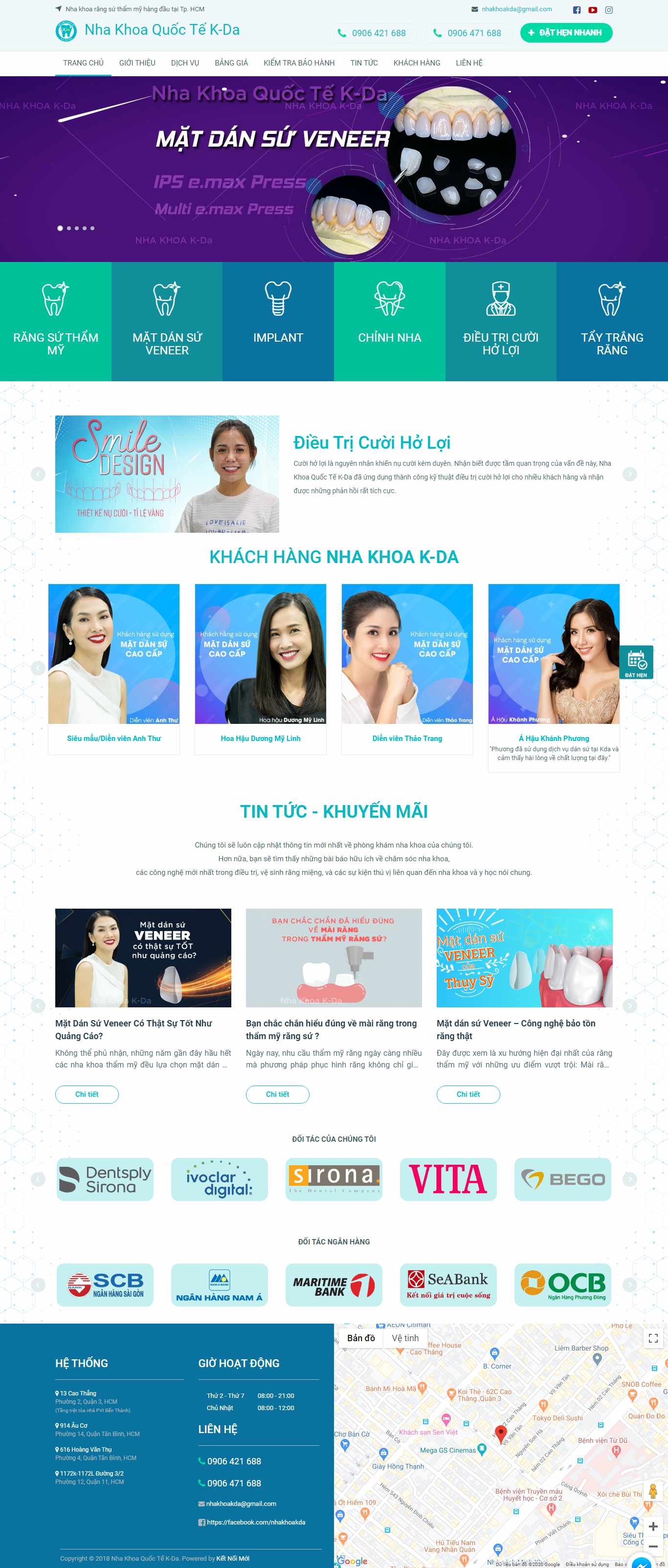 Thiết kế Website phòng khám nha khoa - nhakhoakda.vn - VietWebGroup.Vn