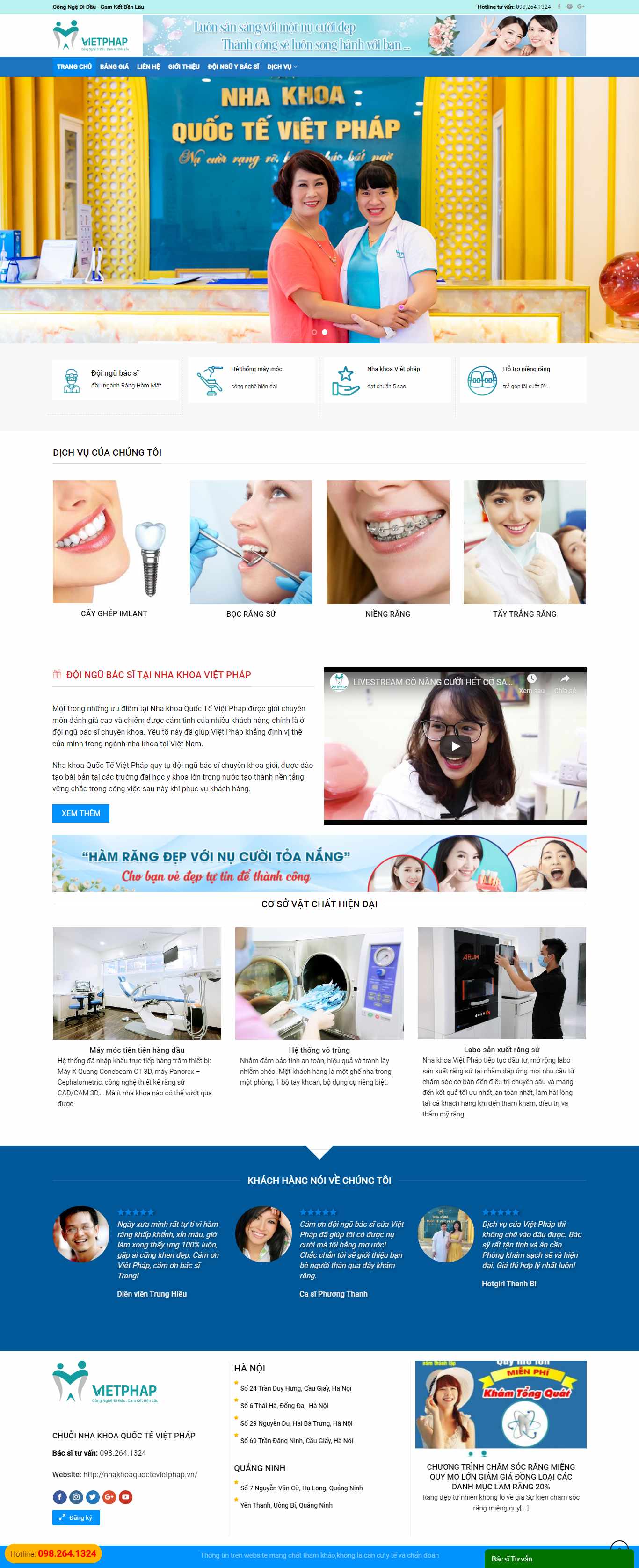 Thiết kế Website phòng khám nha khoa - nhakhoaquoctevietphap.vn - VietWebGroup.Vn
