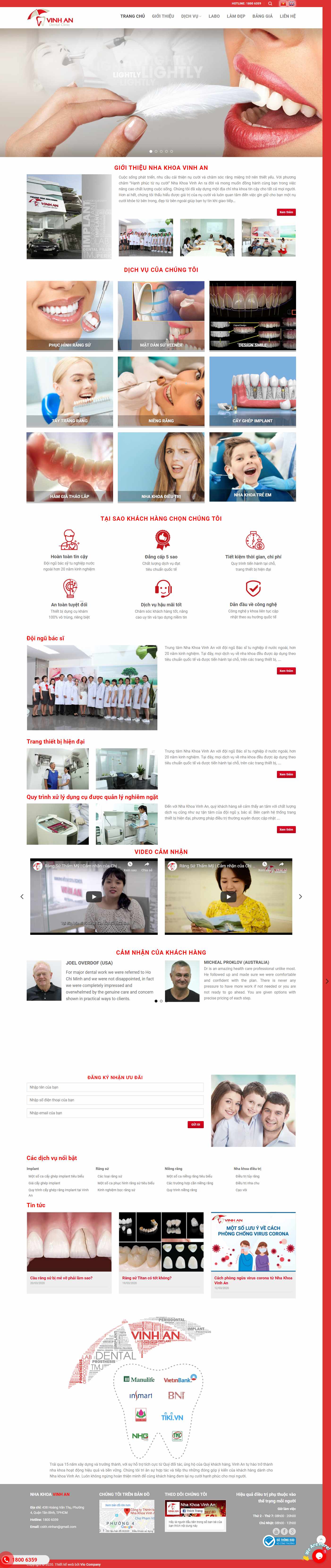 Thiết kế Website phòng khám nha khoa - nhakhoavinhan.com - VietWebGroup.Vn